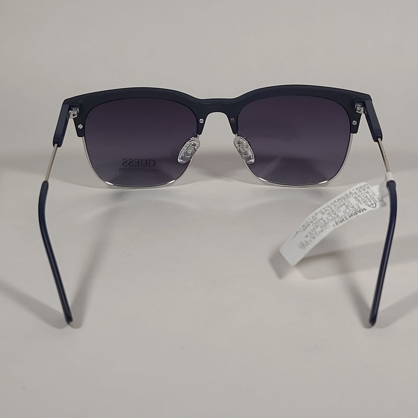 Guess Square Club Sunglasses Navy Blue And Gray Frame Smoke Gradient Lens GF0225 91W - Sunglasses