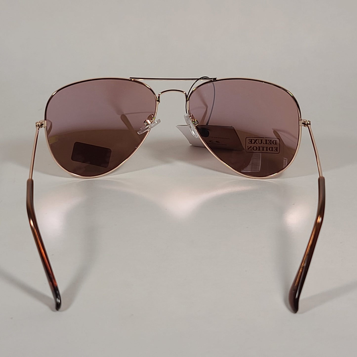 Air Force TOP ACE Aviator Sunglasses Rose Gold Wire Metal Frame Rose Flash Lens - Sunglasses