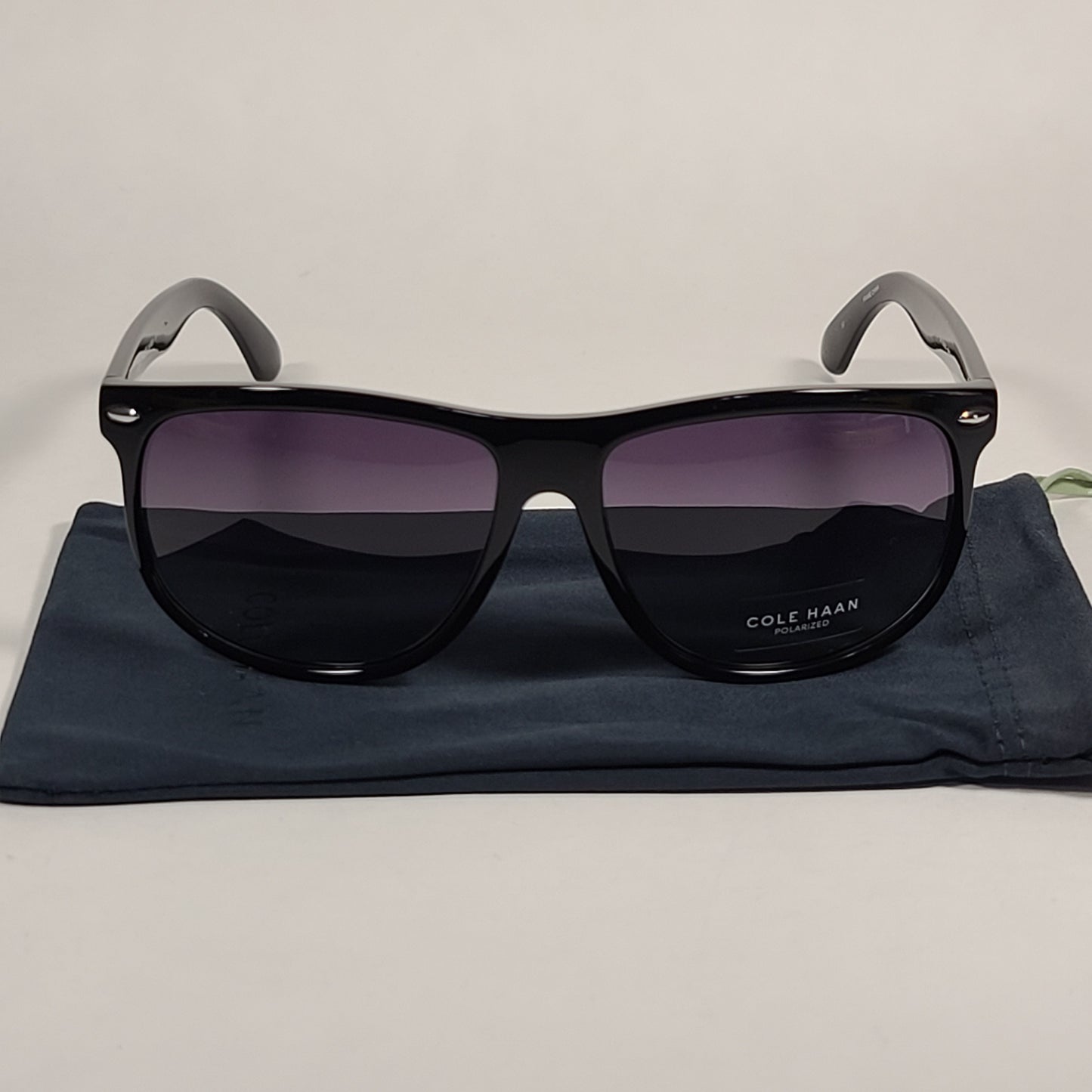 Cole Haan CH8506 001 Polarized Sport Sunglasses Shiny Black Smoke Lens - Sunglasses