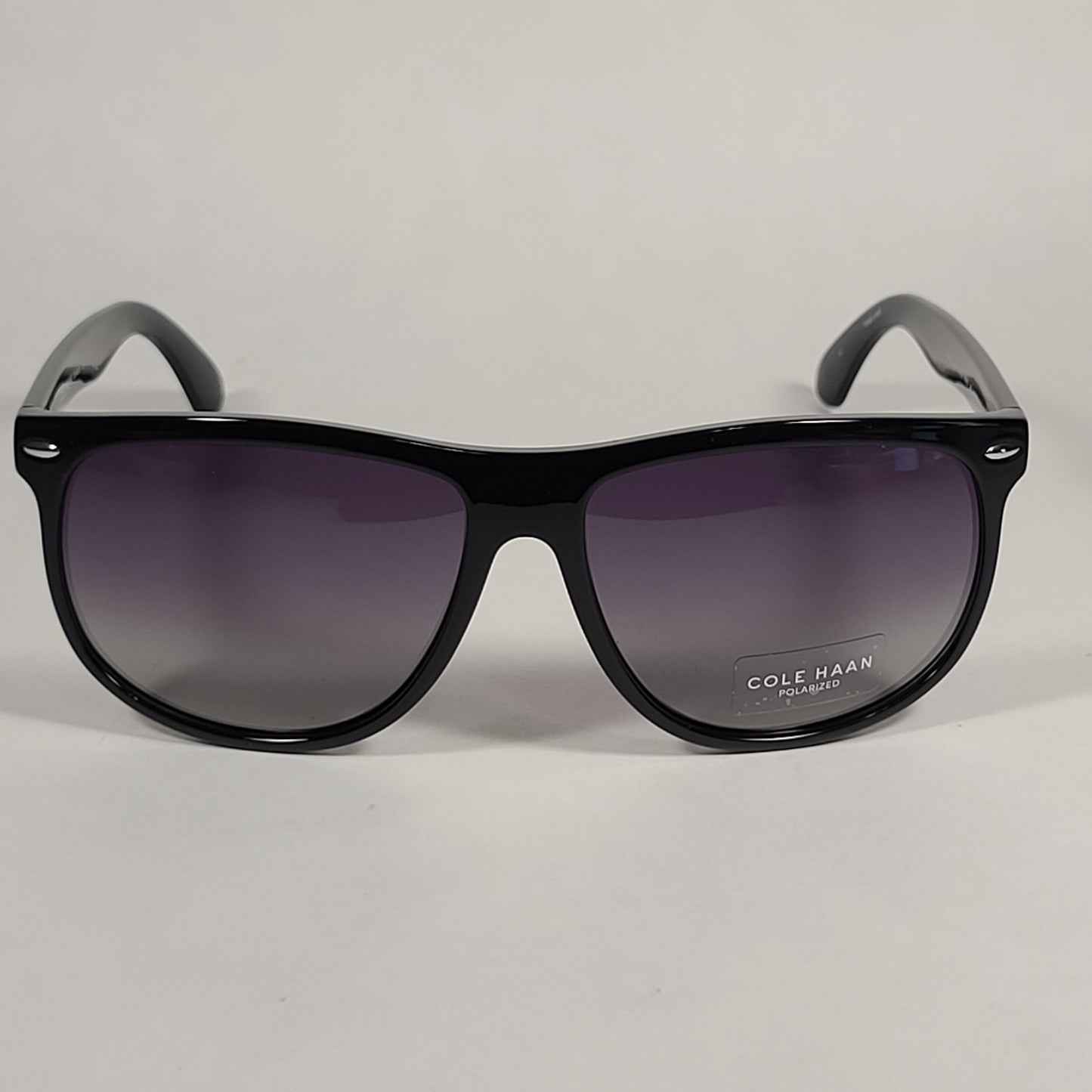Cole Haan CH8506 001 Polarized Sport Sunglasses Shiny Black Smoke Lens - Sunglasses