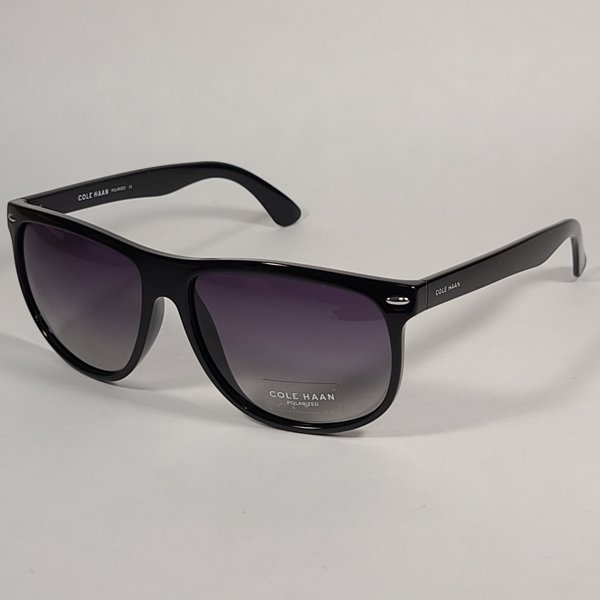 Cole Haan CH8506 001 Polarized Sport Sunglasses Shiny Black Smoke Lens - Sunglasses