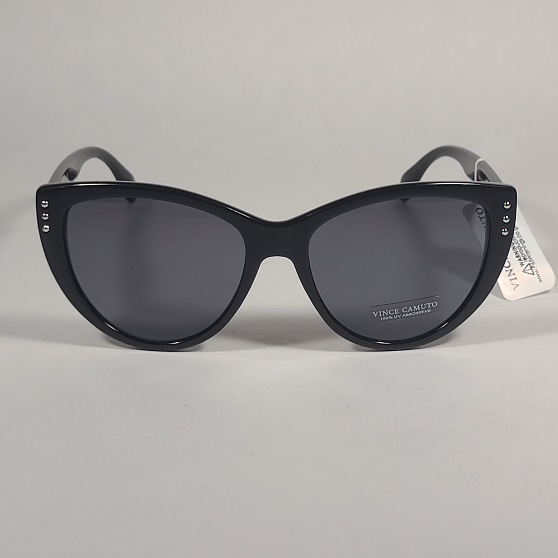 Vince Camuto Cat Eye Sunglasses Shiny Black Gray Tinted Lens VC888 OX - Sunglasses