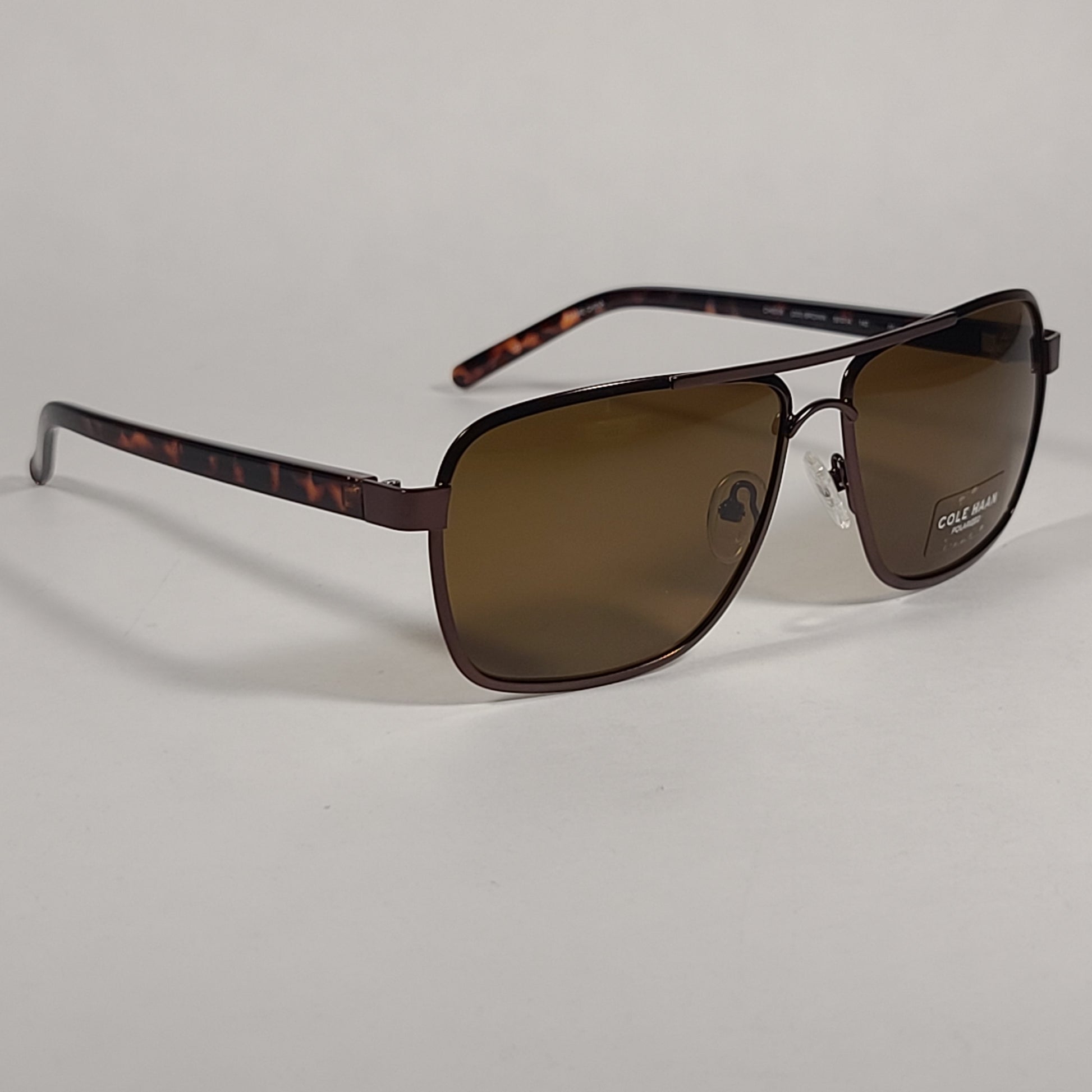 Cole Haan Polarized Navigator Sunglasses Brown Tortoise Frame Brown Lens CH8008 200 BROWN - Sunglasses