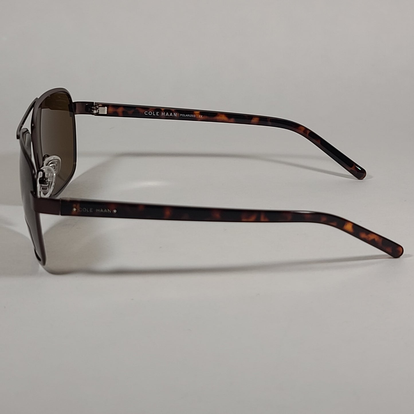 Cole Haan Polarized Navigator Sunglasses Brown Tortoise Frame Brown Lens CH8008 200 BROWN - Sunglasses