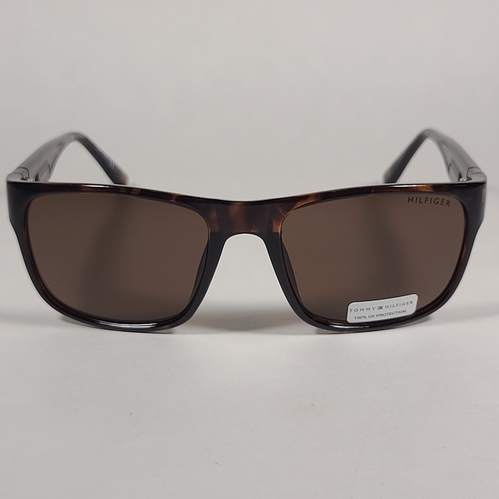 Tommy Hilfiger Wilson Rectangular Sunglasses Brown Tortoise Frame Brown Lens WILSON MP OM563 - Sunglasses