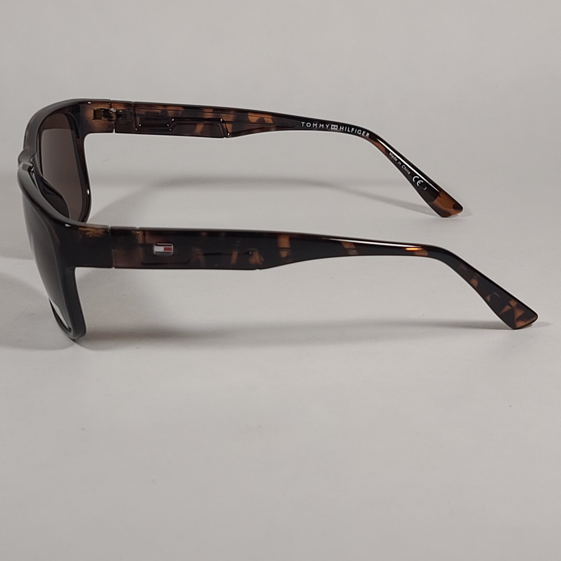 Tommy Hilfiger Wilson Rectangular Sunglasses Brown Tortoise Frame Brown Lens WILSON MP OM563 - Sunglasses