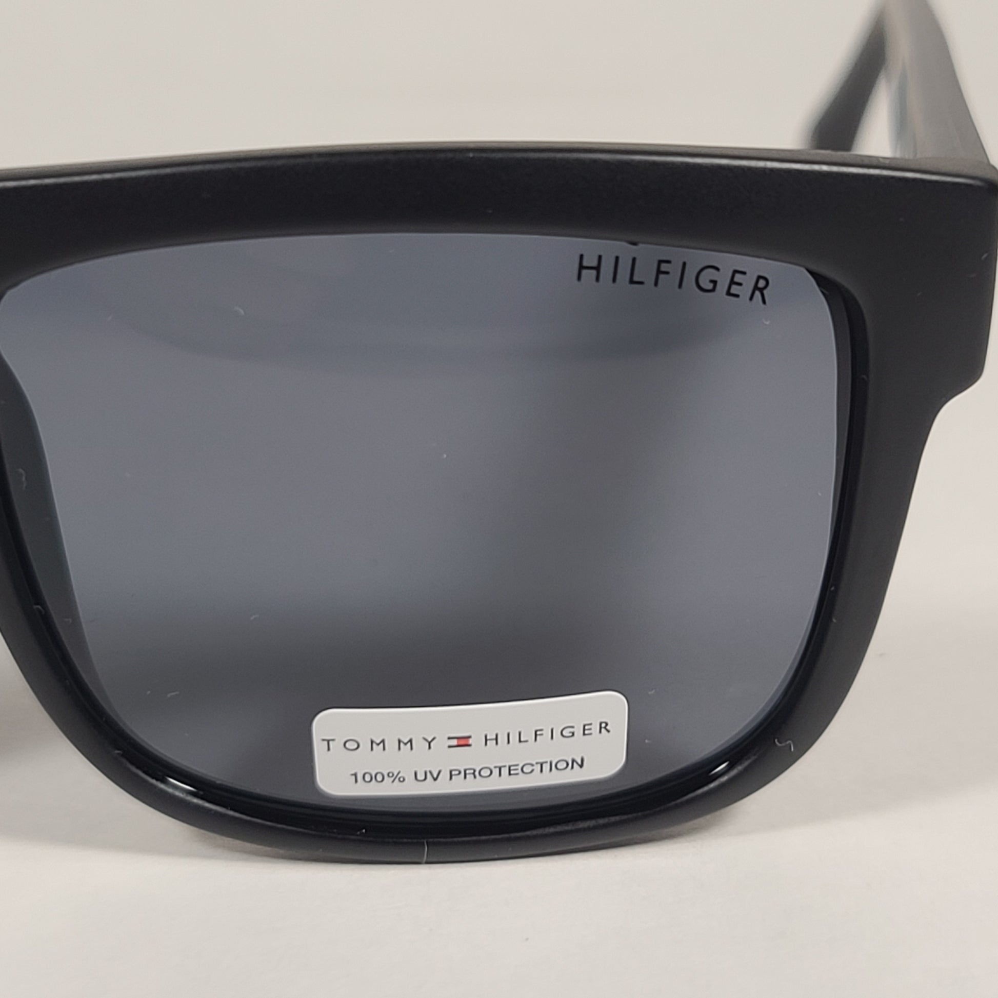 Tommy Hilfiger Wolf Square Sunglasses Matte Black Gray Tinted Lens WOLF MP OU562 - Sunglasses