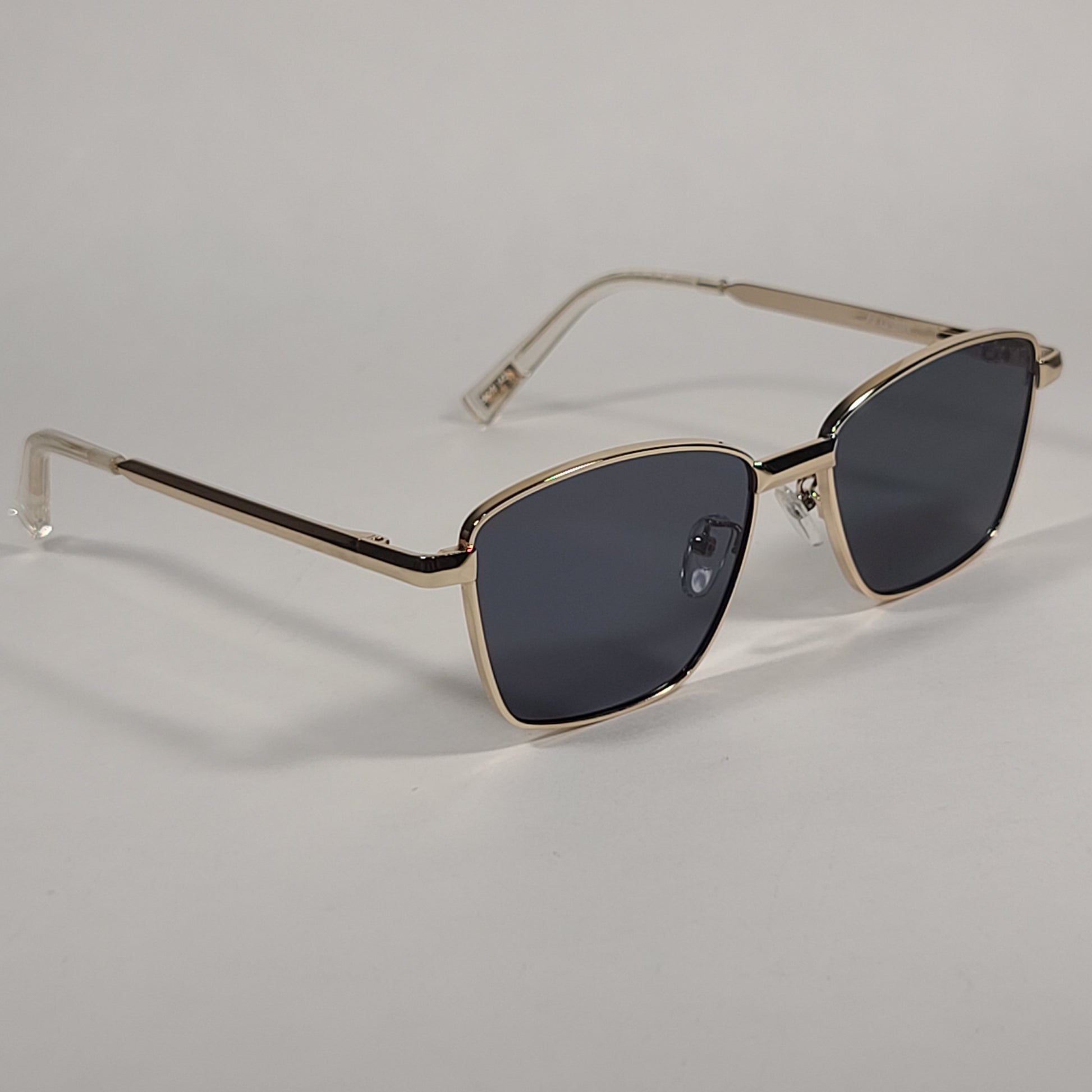 Le Specs Supastar Square Sunglasses Gold Tone Metal Frame Gray Tinted Lens LSP1902055 - Sunglasses