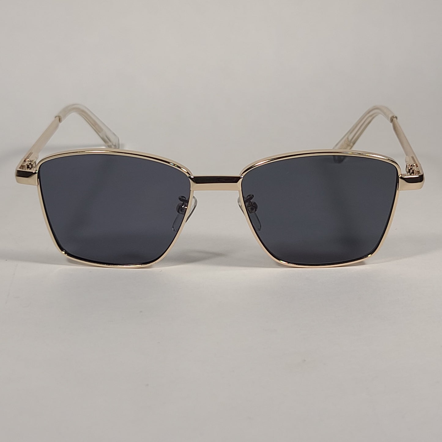 Le Specs Supastar Square Sunglasses Gold Tone Metal Frame Gray Tinted Lens LSP1902055 - Sunglasses