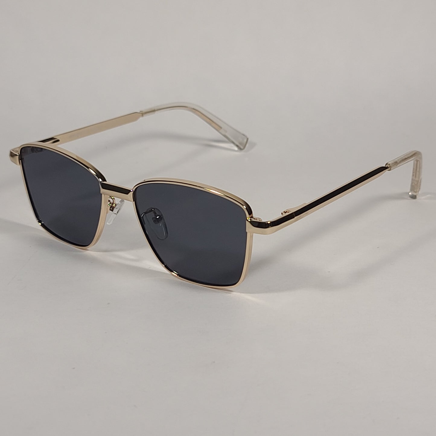 Le Specs Supastar Square Sunglasses Gold Tone Metal Frame Gray Tinted Lens LSP1902055 - Sunglasses