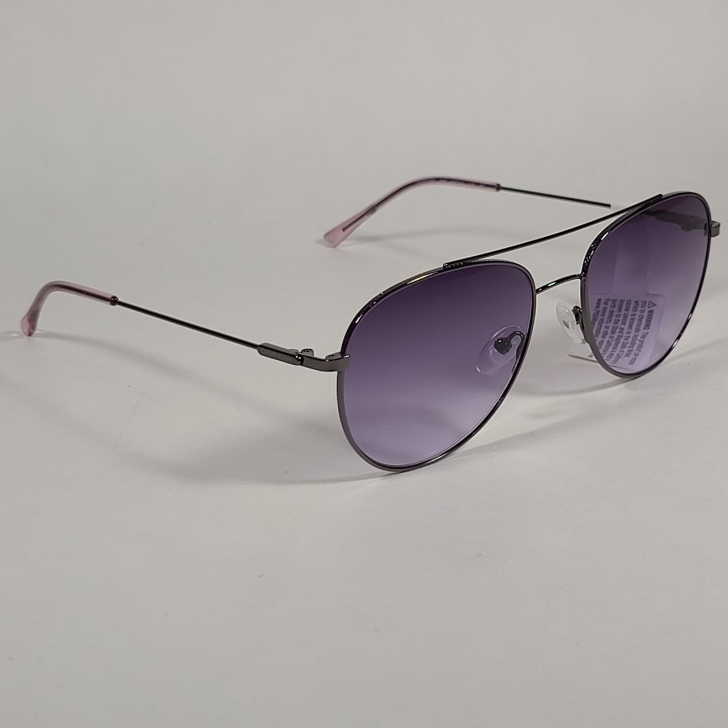 Calvin Klein CK20120S 008 Aviator Pilot Sunglasses Gunmetal Frame Purple Gradient Lens - Sunglasses