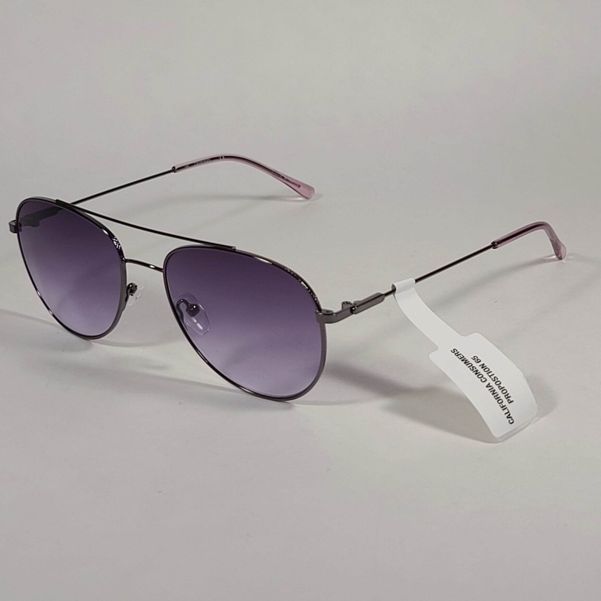 Calvin Klein CK20120S 008 Aviator Pilot Sunglasses Gunmetal Frame Purple Gradient Lens - Sunglasses