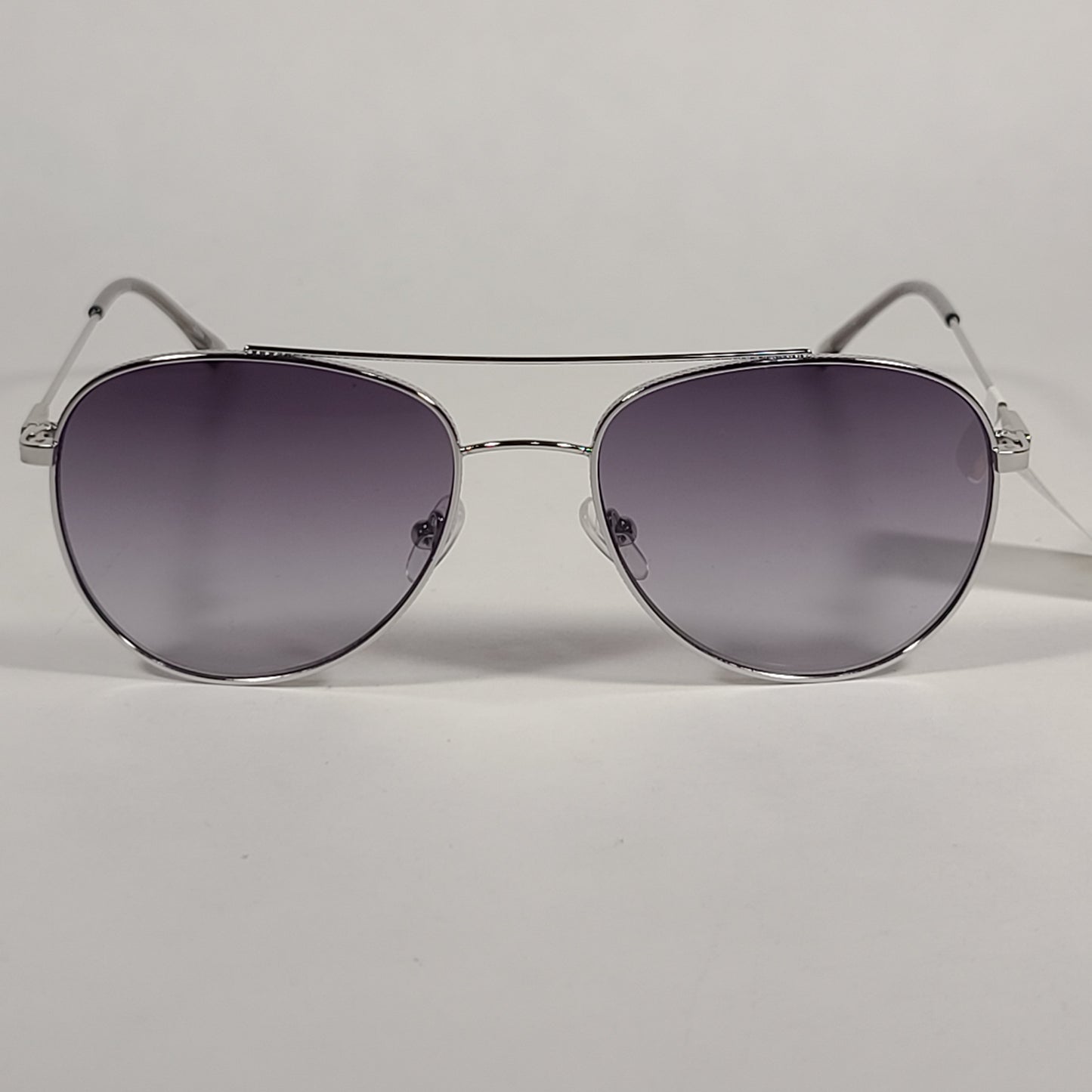 Calvin Klein CK20120S 045 Aviator Pilot Sunglasses Silver Frame Smoke Gradient Lens - Sunglasses