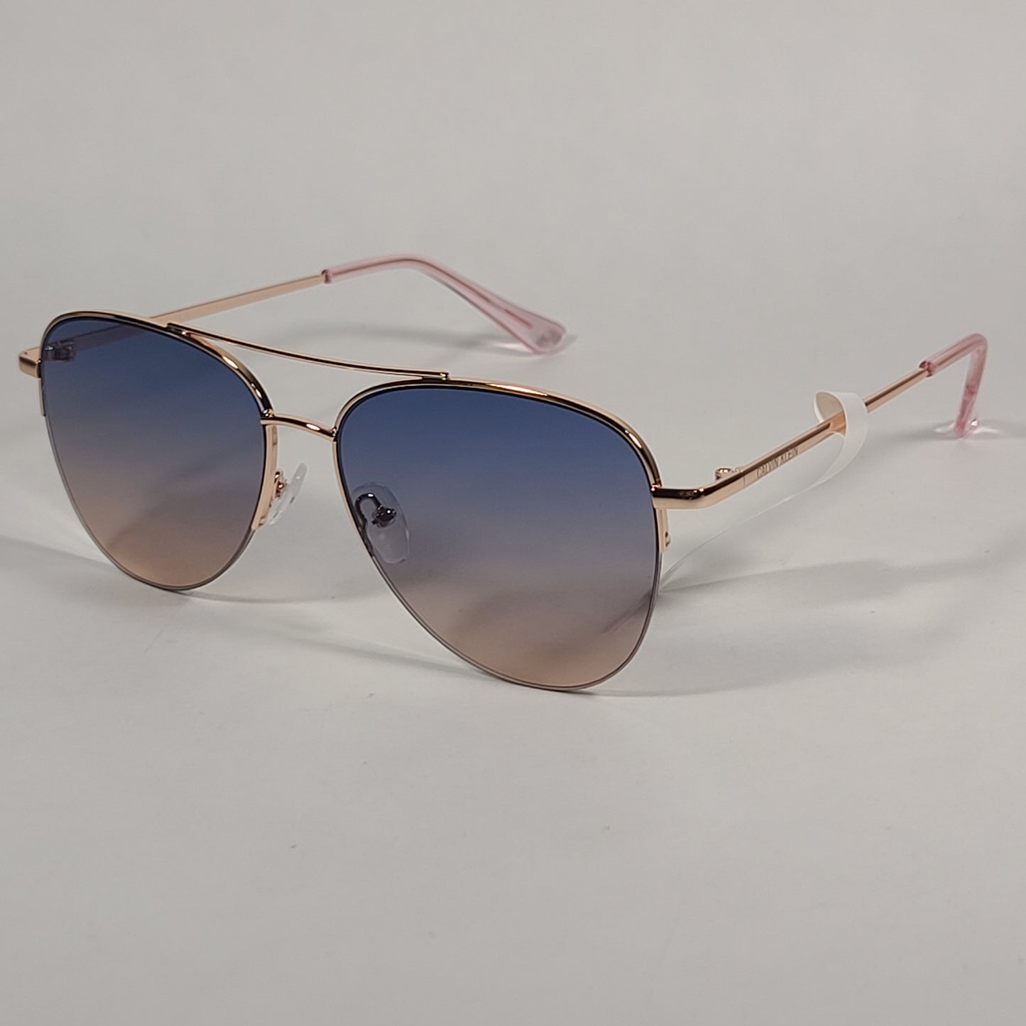 Calvin Klein Aviator Half Rim Sunglasses CK20119S 780 Rose Gold Frame Blue/Rose Gradient Lens - Sunglasses