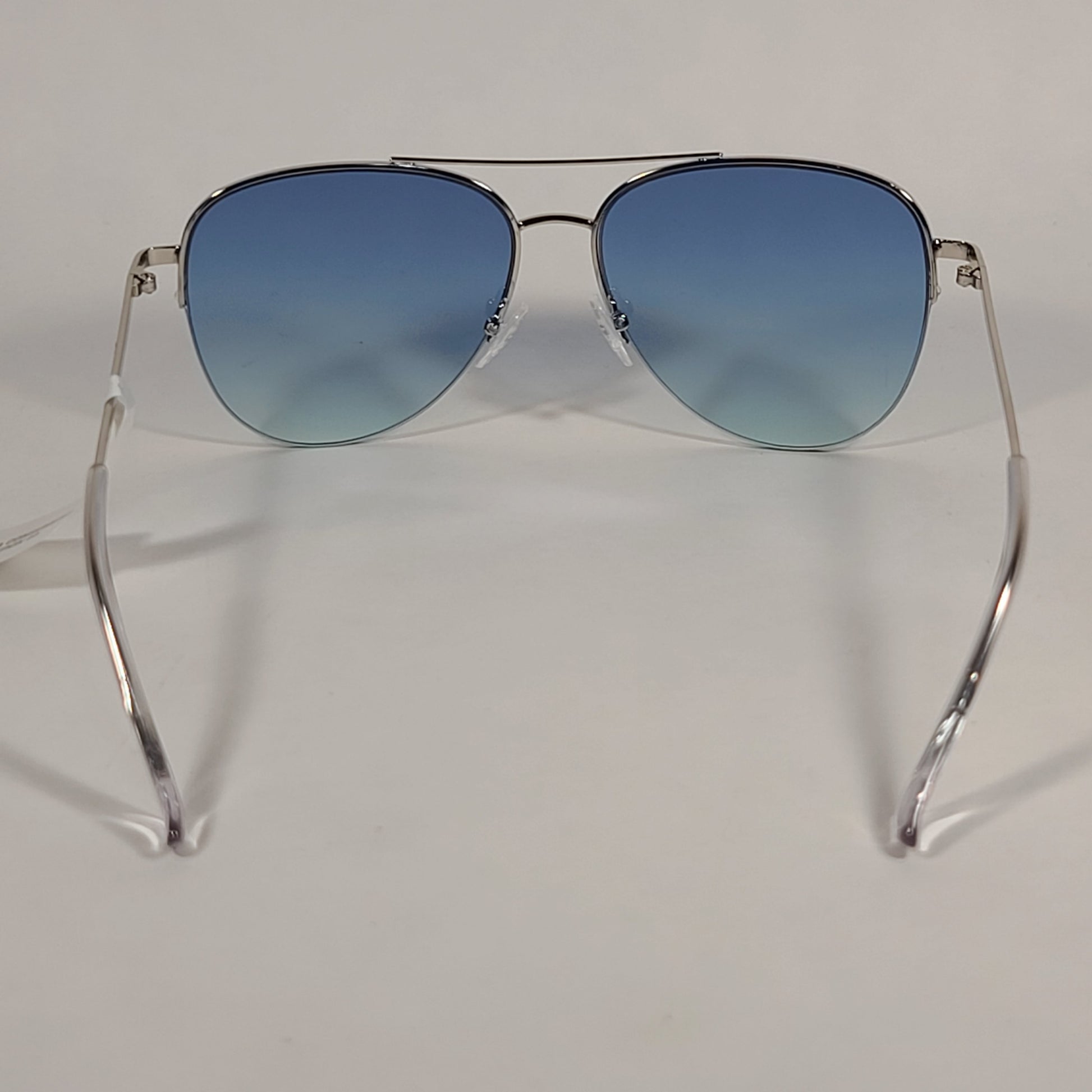 Calvin Klein Aviator Half Rim Sunglasses CK20119S 045 Silver Frame Blue Gradient Lens - Sunglasses