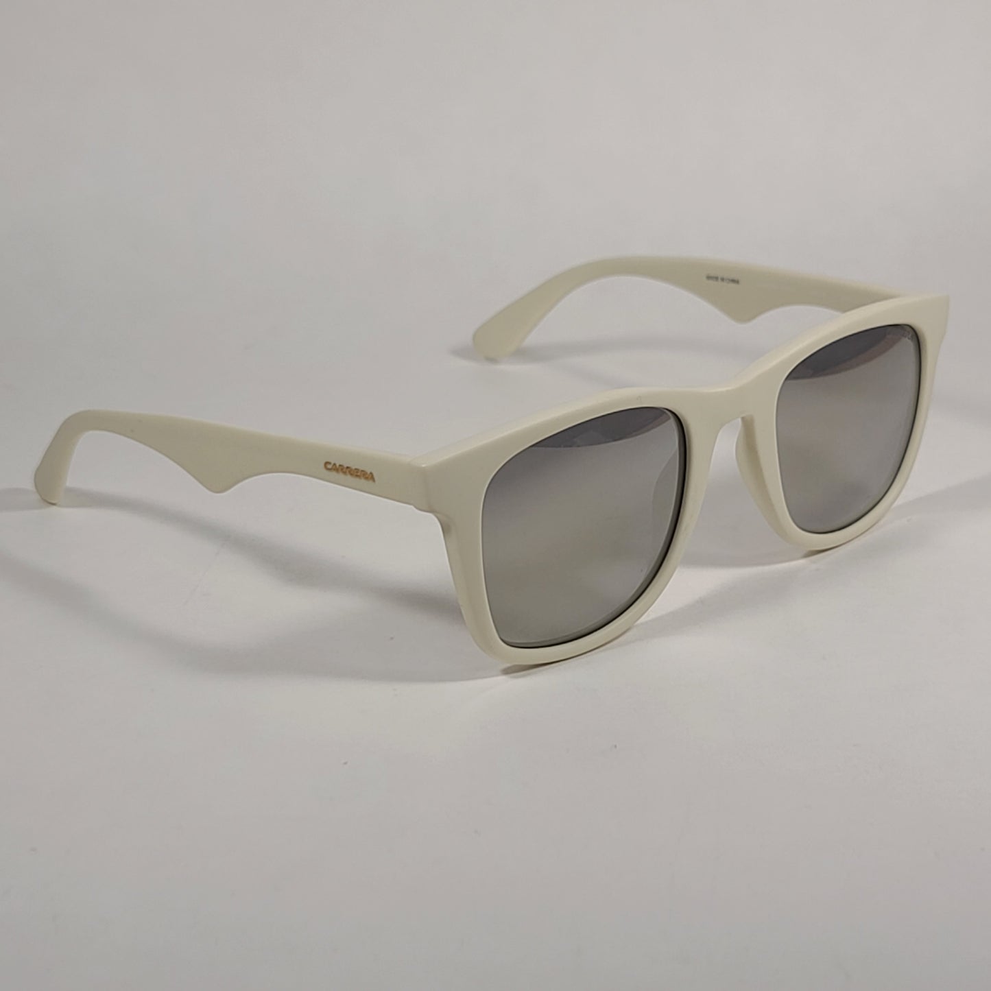 Carrera 6000/L Square Sunglasses Beige Ivory Optyl Frame Silver Mirror Lens 50mm - Sunglasses