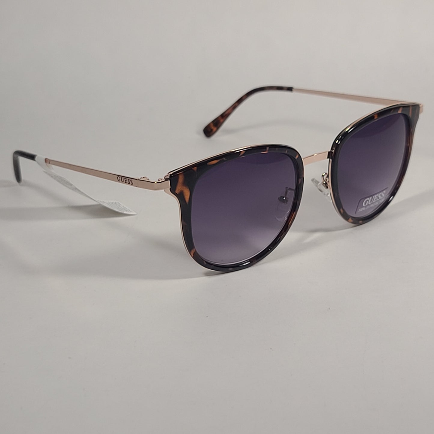 Guess Designer Sunglasses Brown Tortoise And Gold Frame Gray Smoke Gradient Lens GF0379 52B - Sunglasses