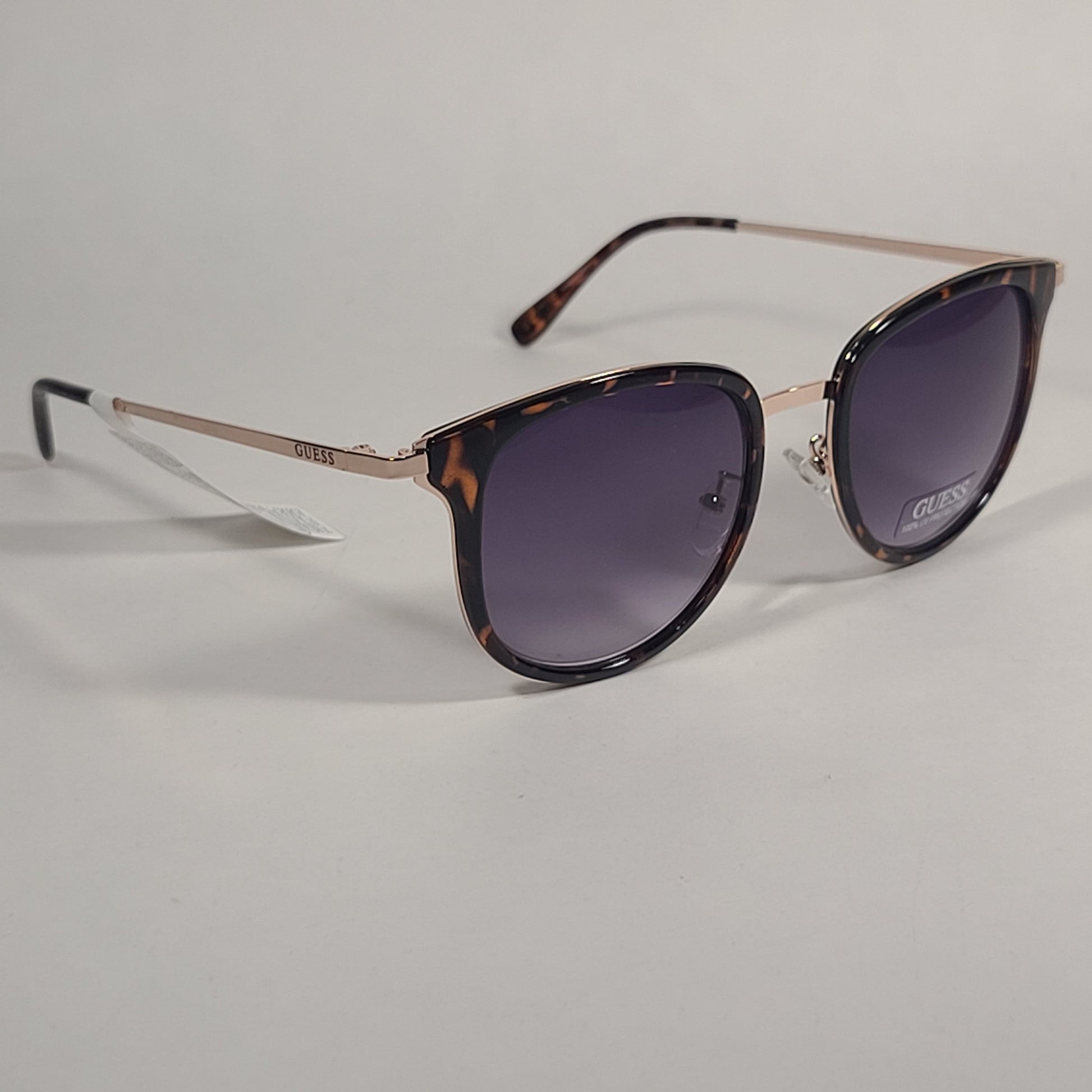 Guess Designer Sunglasses Brown Tortoise And Gold Frame Gray Smoke Gradient Lens GF0379 52B - Sunglasses