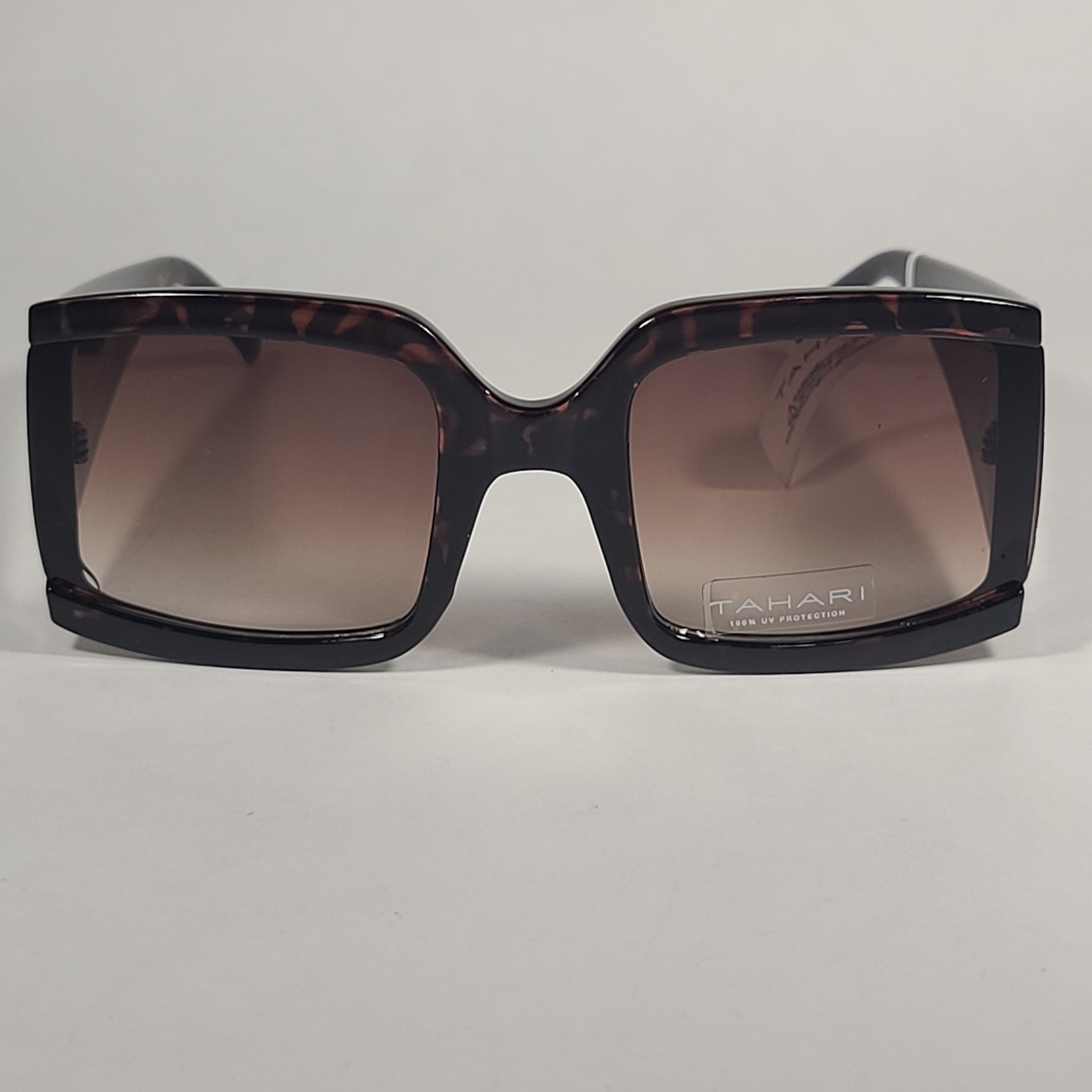 Tahari Oversize Square Sunglasses Dark Brown Tortoise Brown Gradient TH810 DKTS - Sunglasses