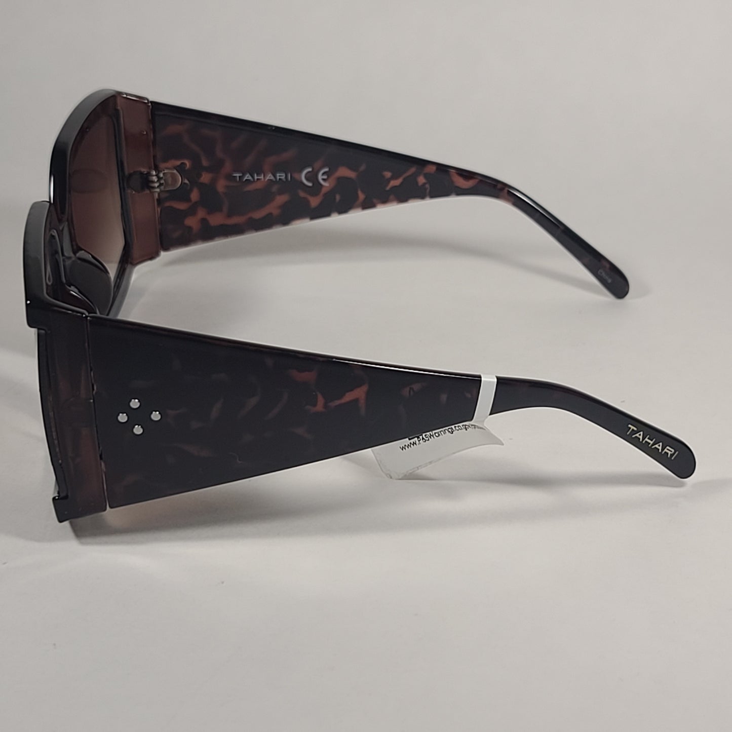 Tahari Oversize Square Sunglasses Dark Brown Tortoise Brown Gradient TH810 DKTS - Sunglasses