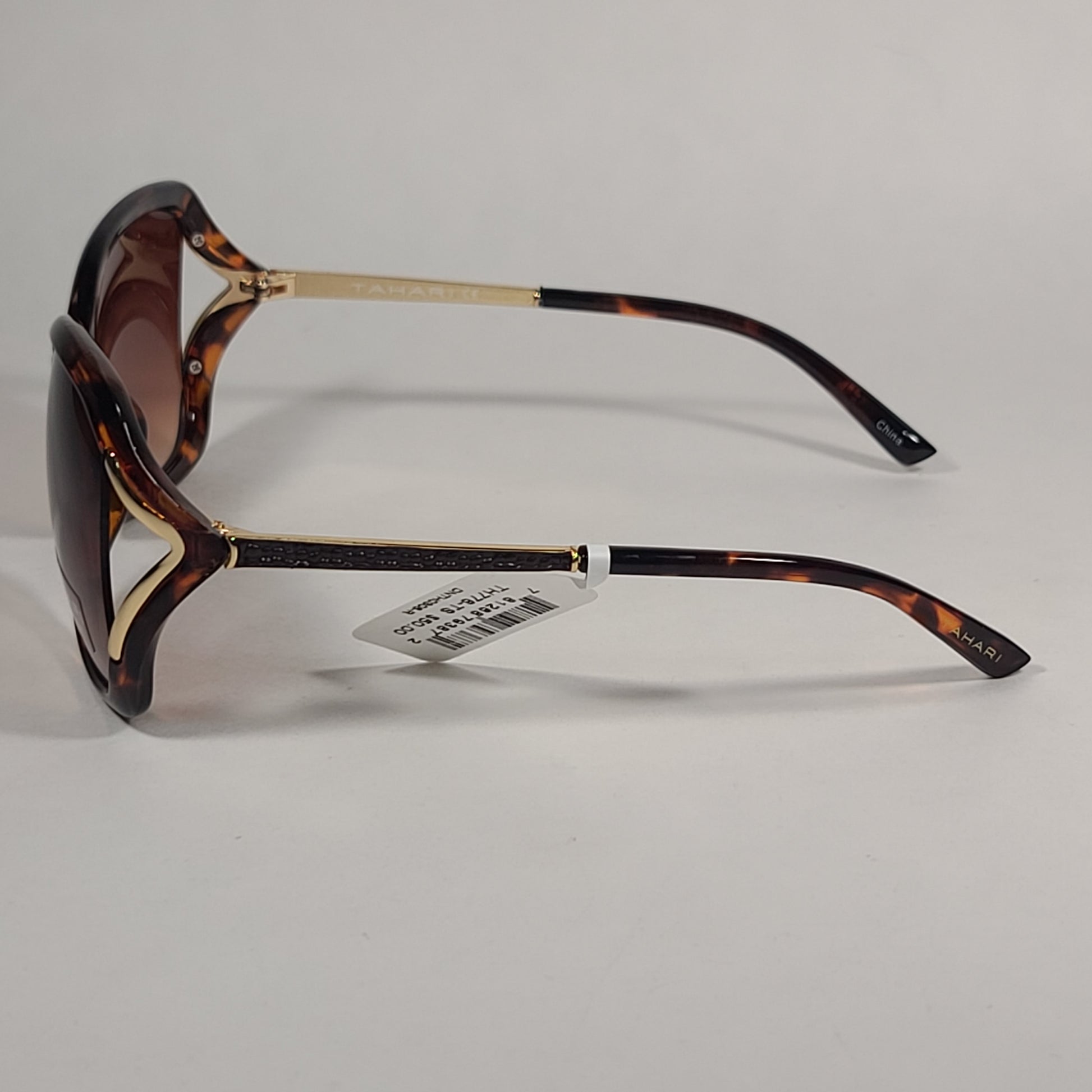 Tahari Butterfly Sunglasses Brown Tortoise Gold Frame Brown Gradient Lens TH776 TS - Sunglasses