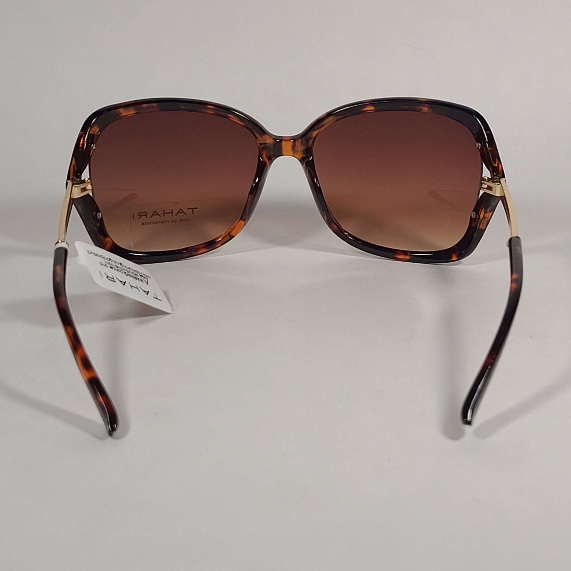 Tahari Butterfly Sunglasses Brown Tortoise Gold Frame Brown Gradient Lens TH776 TS - Sunglasses