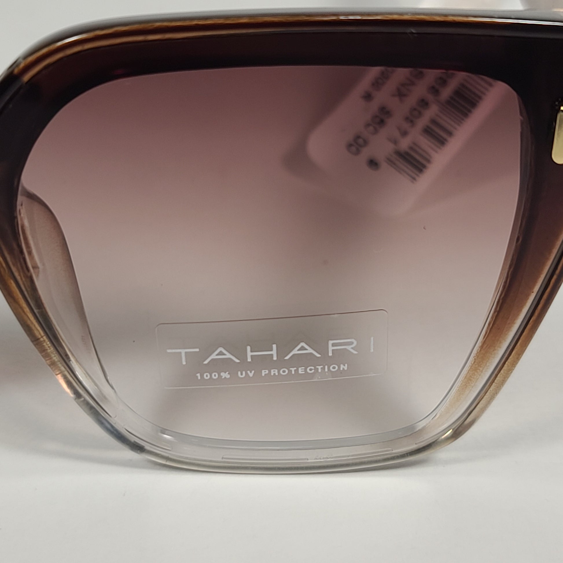 Tahari Cat Eye Shield Sunglasses Brown Crystal Frame Brown Gradient Lens TH816 BNX - Sunglasses