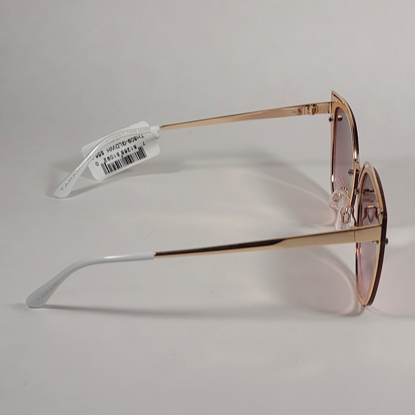 Tahari Rimless Cat Eye Sunglasses Gold White Frame Brown Pink Gradient Lens TH809 GLDWH - Sunglasses