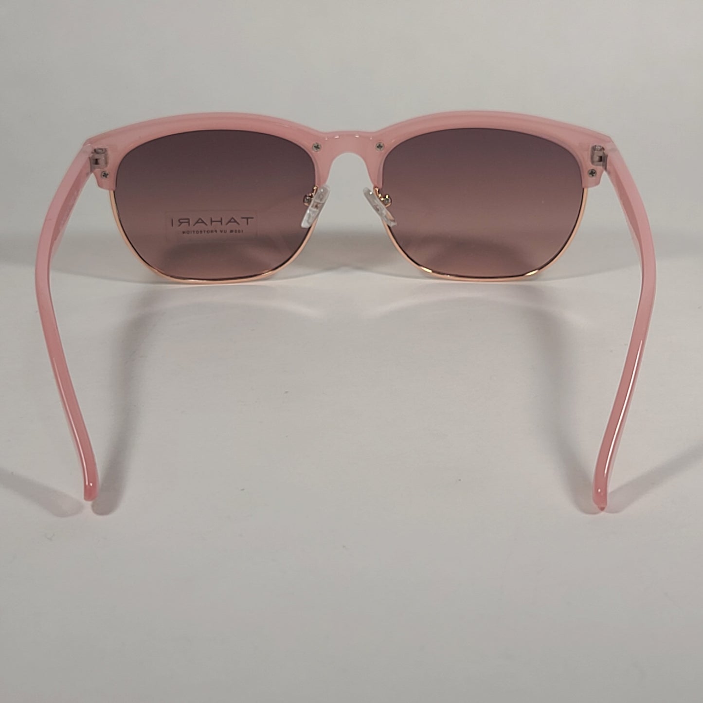 Tahari Square Club Sunglasses Pink Frame Brown Gradient Lens TH622 PK - Sunglasses