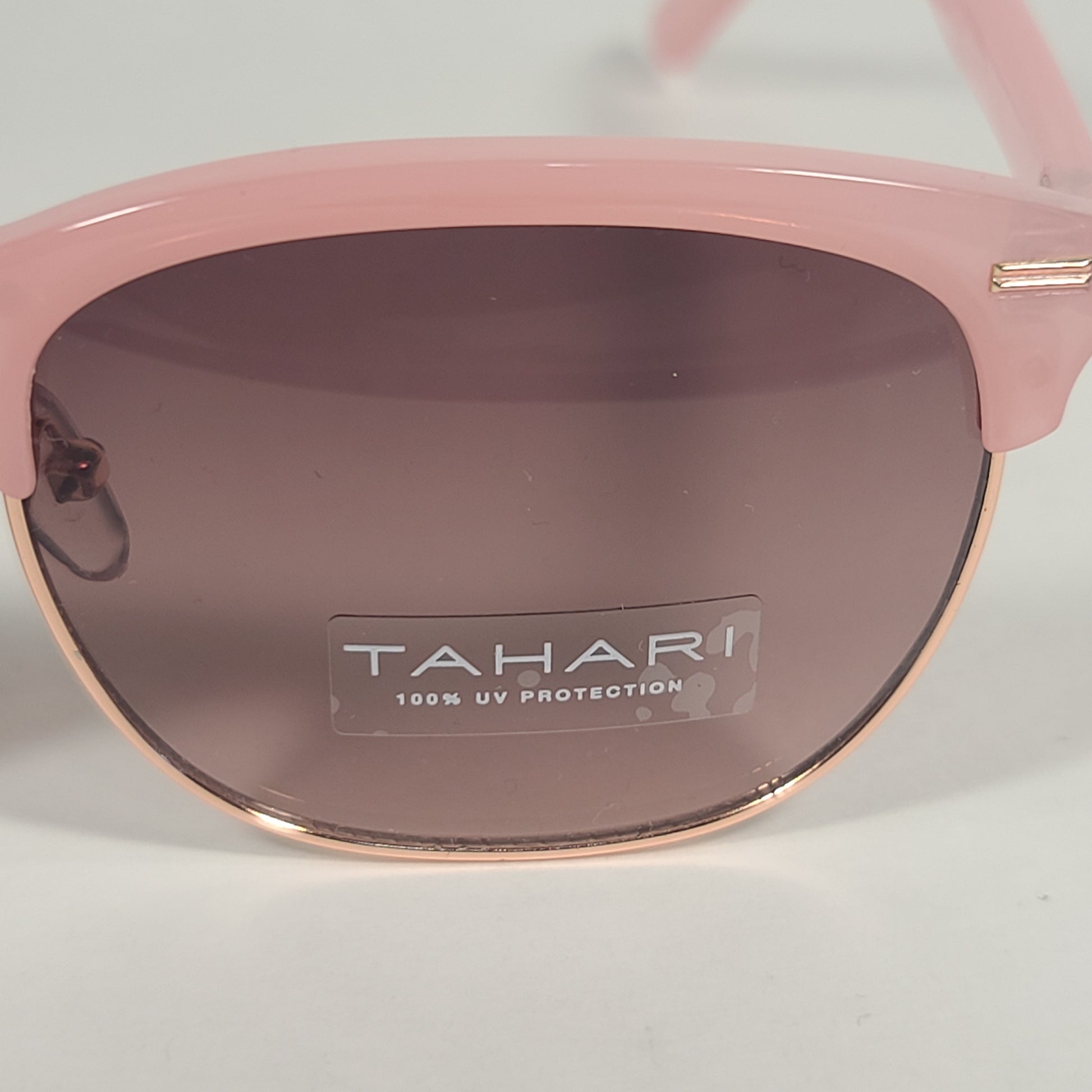 Tahari Square Club Sunglasses Pink Frame Brown Gradient Lens TH622 PK - Sunglasses