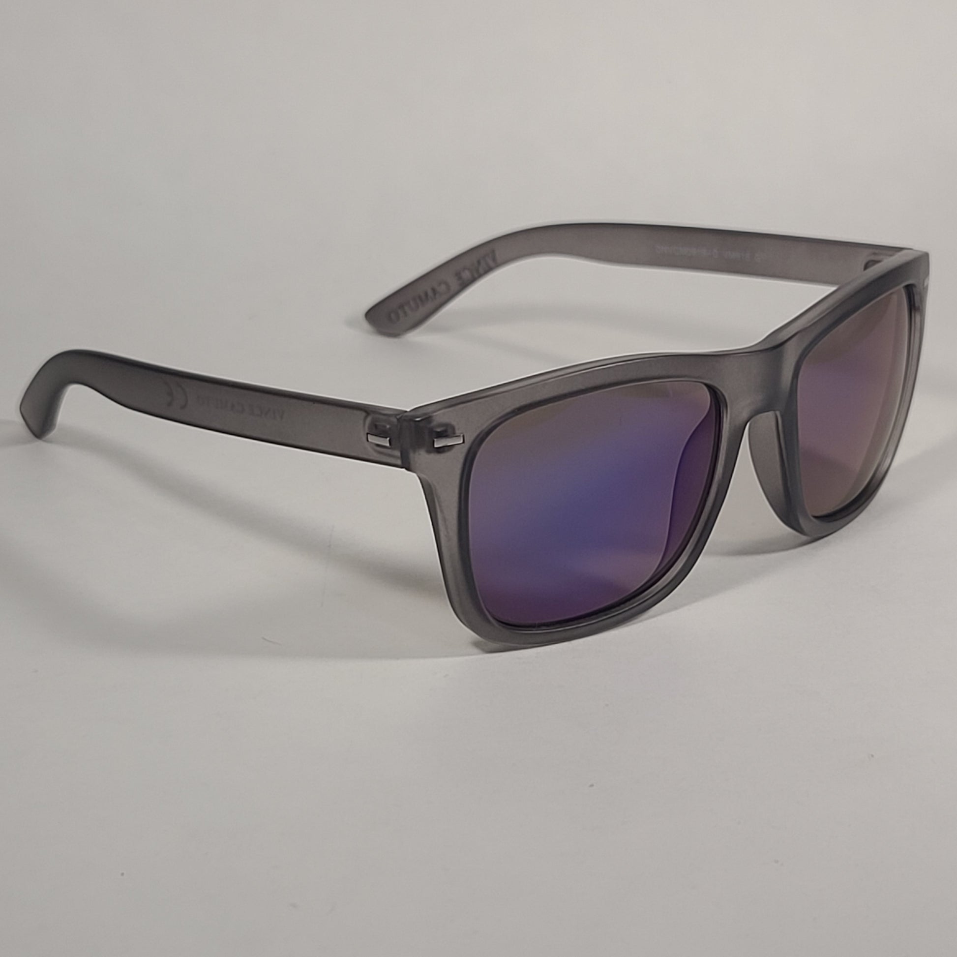 Vince Camuto Square Sunglasses Matte Gray Crystal Frame Blue / Violet Flash Lens VM615 GY - Sunglasses
