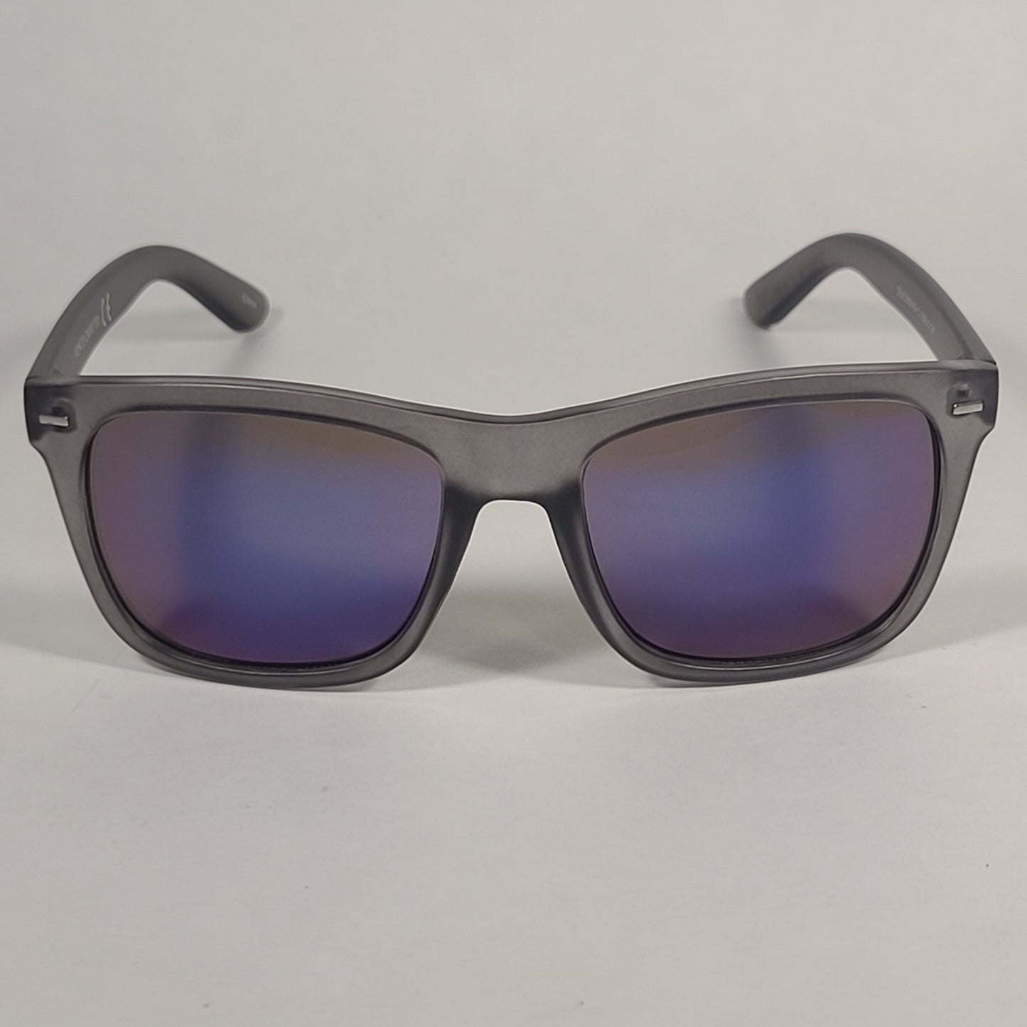 Vince Camuto Square Sunglasses Matte Gray Crystal Frame Blue / Violet Flash Lens VM615 GY - Sunglasses