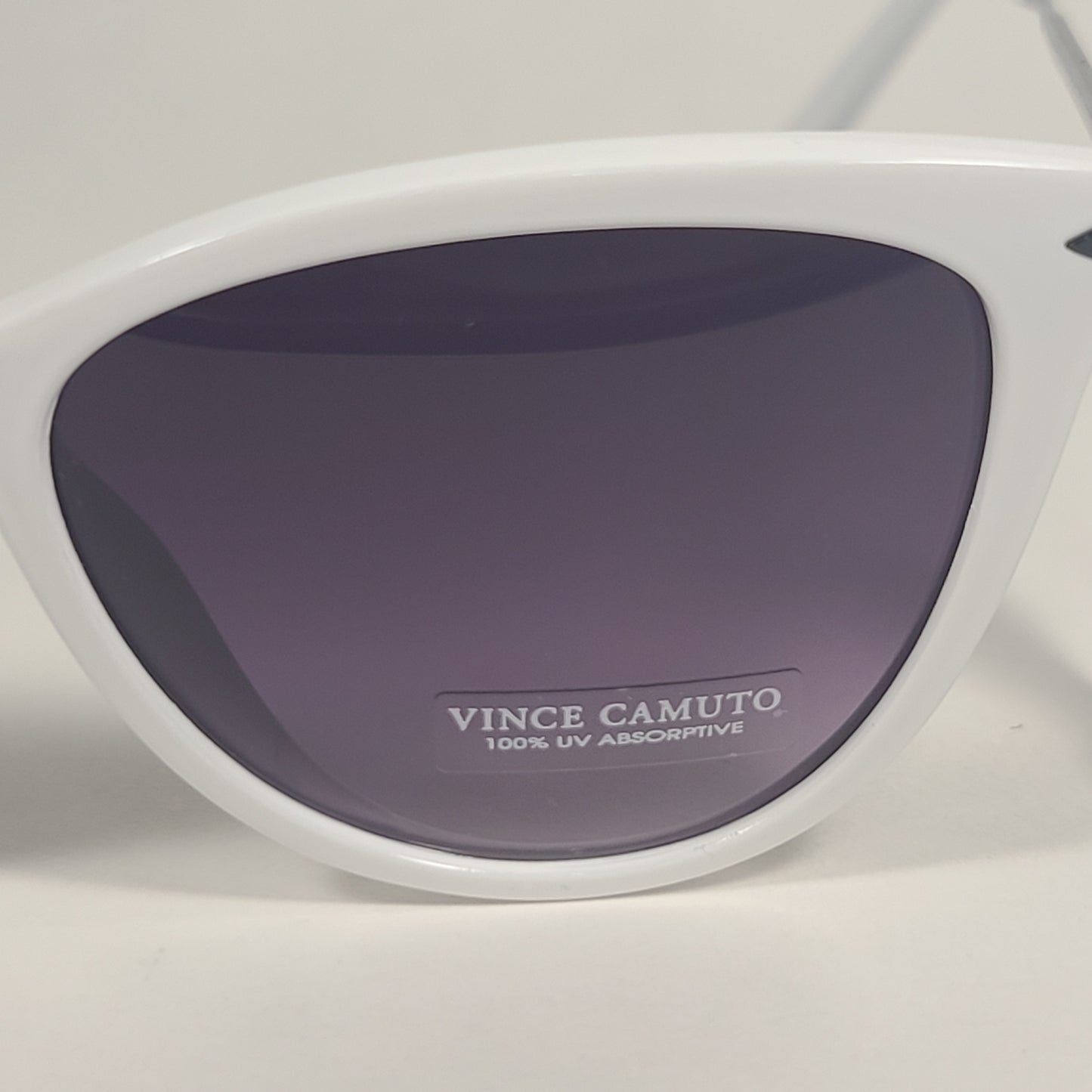 Vince Camuto Cat Eye Sunglasses White And Black Frame Smoke Gradient Lens VC961 WHOX - Sunglasses