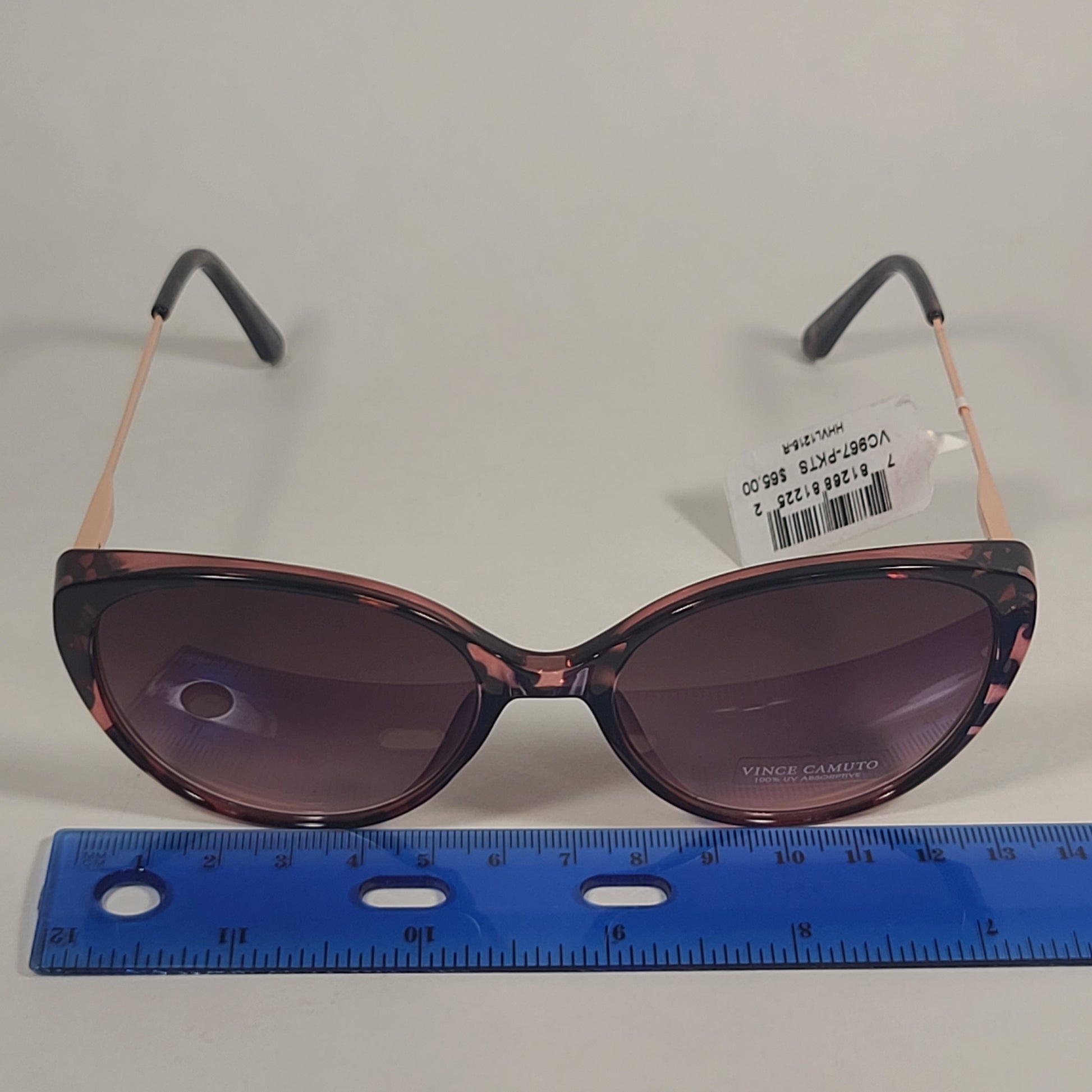 Vince Camuto Cat Eye Sunglasses Pink Tortoise And Gold Frame Brown Gradient Lens VC967 PKTS - Sunglasses