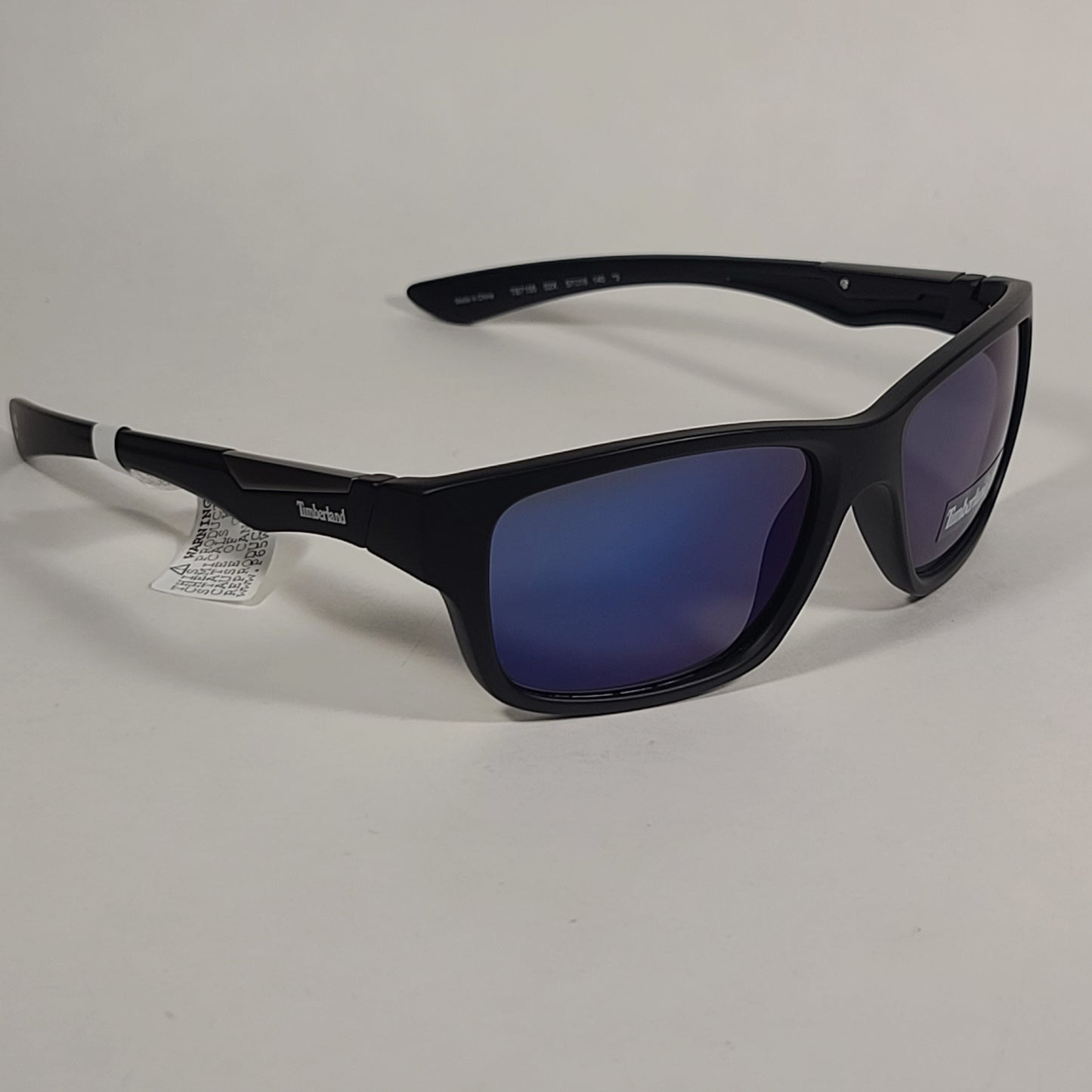 Timberland Sport Sunglasses Matte Black Frame Blue Mirror Flash Lens TB7155 02X - Sunglasses