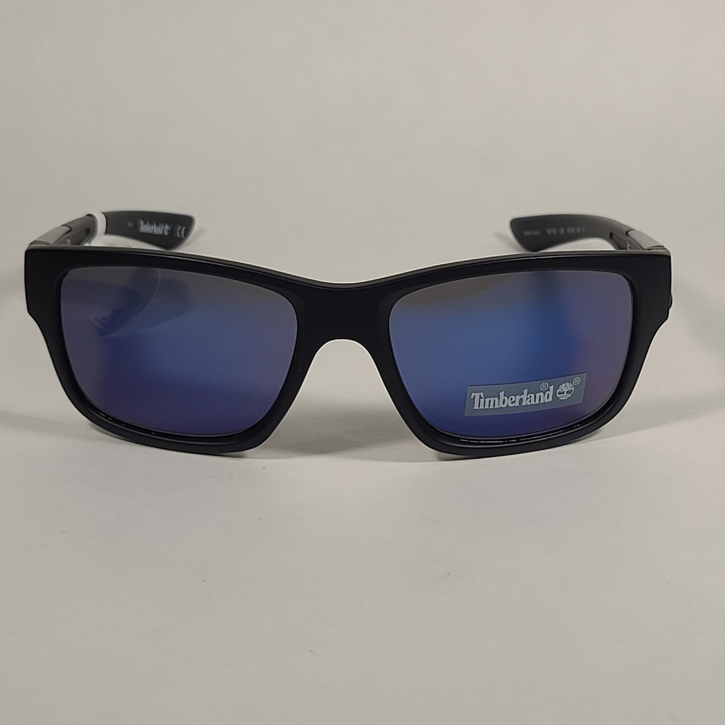 Timberland Sport Sunglasses Matte Black Frame Blue Mirror Flash Lens TB7155 02X - Sunglasses
