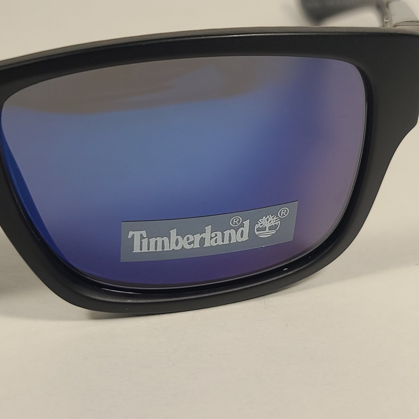Timberland Sport Sunglasses Matte Black Frame Blue Mirror Flash Lens TB7155 02X - Sunglasses