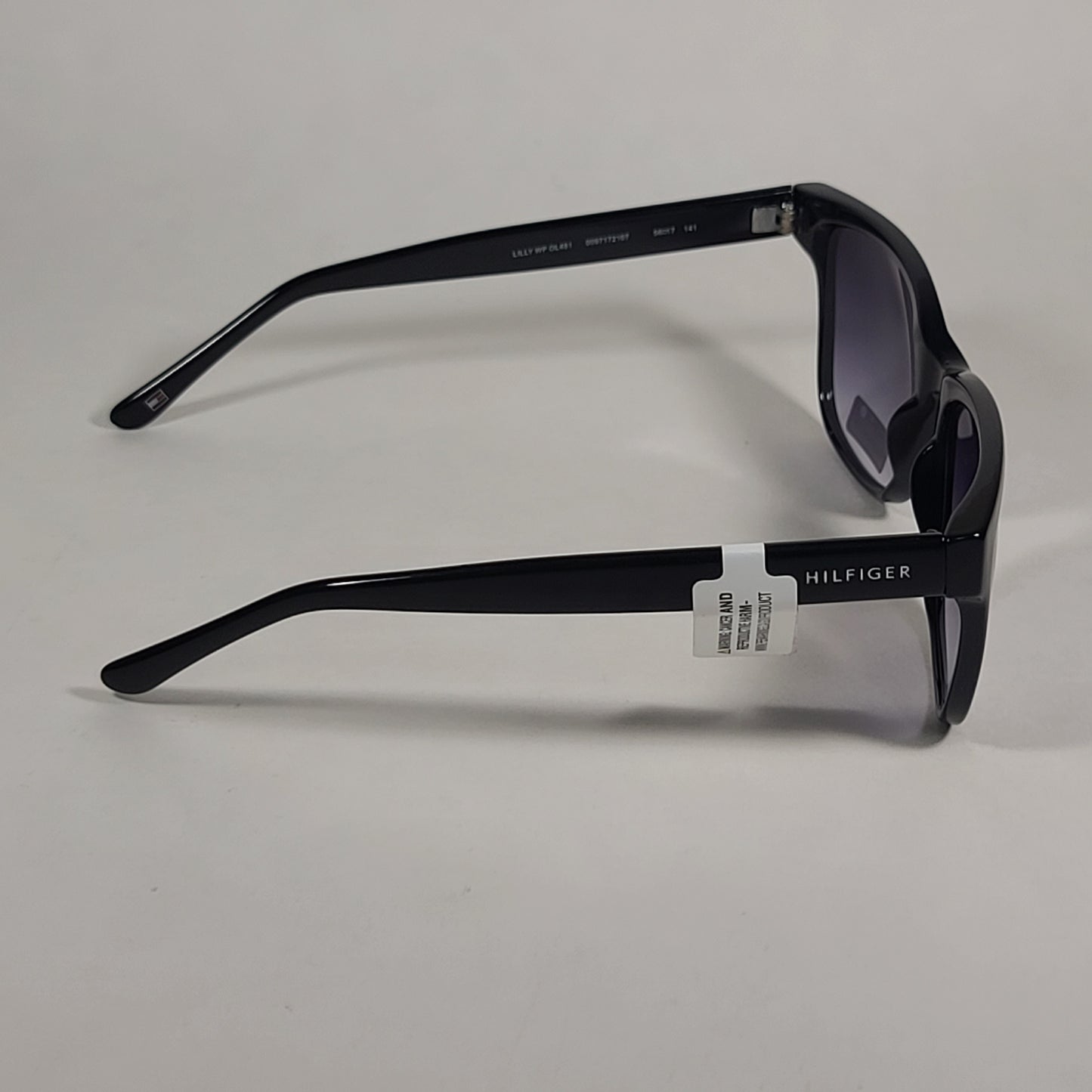 Tommy Hilfiger Lilly Square Sunglasses Shiny Black Frame Smoke Gradient Lens LILLY WP OL481 - Sunglasses