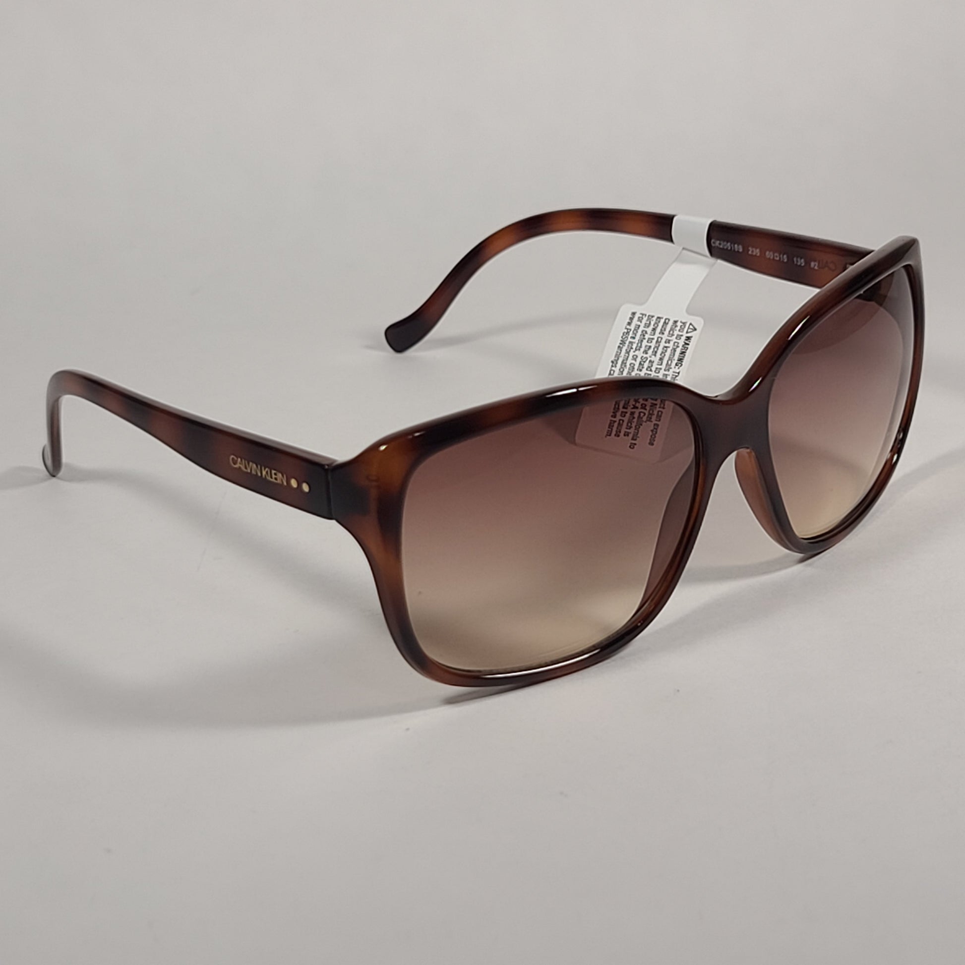 Calvin Klein Butterfly Sunglasses CK20518S 235 Brown Tortoise Frame Brown Gradient Lens - Sunglasses