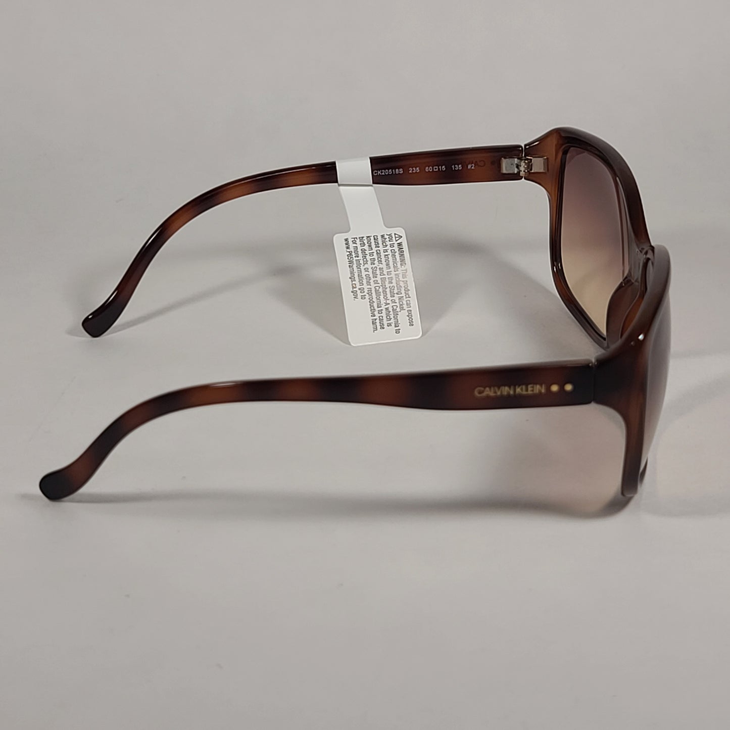 Calvin Klein Butterfly Sunglasses CK20518S 235 Brown Tortoise Frame Brown Gradient Lens - Sunglasses