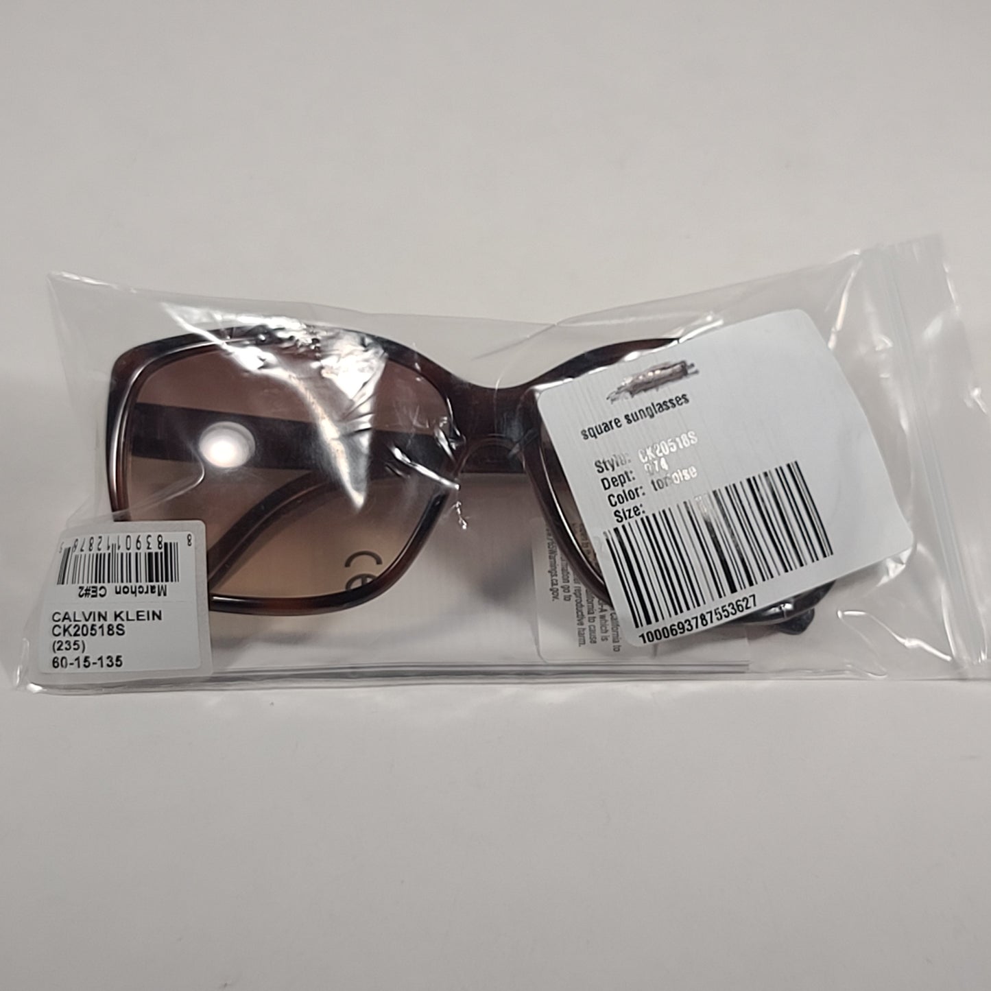 Calvin Klein Butterfly Sunglasses CK20518S 235 Brown Tortoise Frame Brown Gradient Lens - Sunglasses