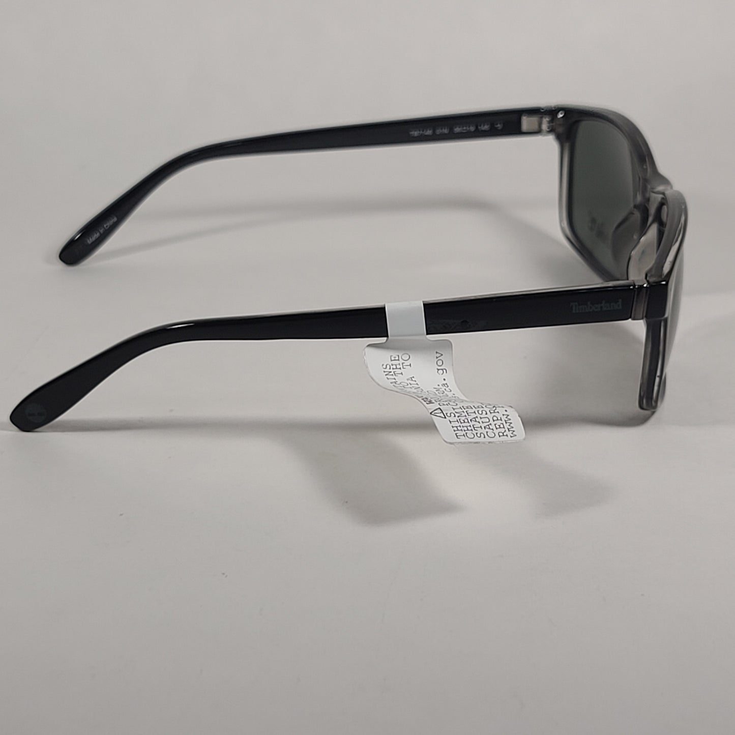 Timberland Rectangle Sunglasses Shiny Black Frame Green Lens TB7146 01N - Sunglasses