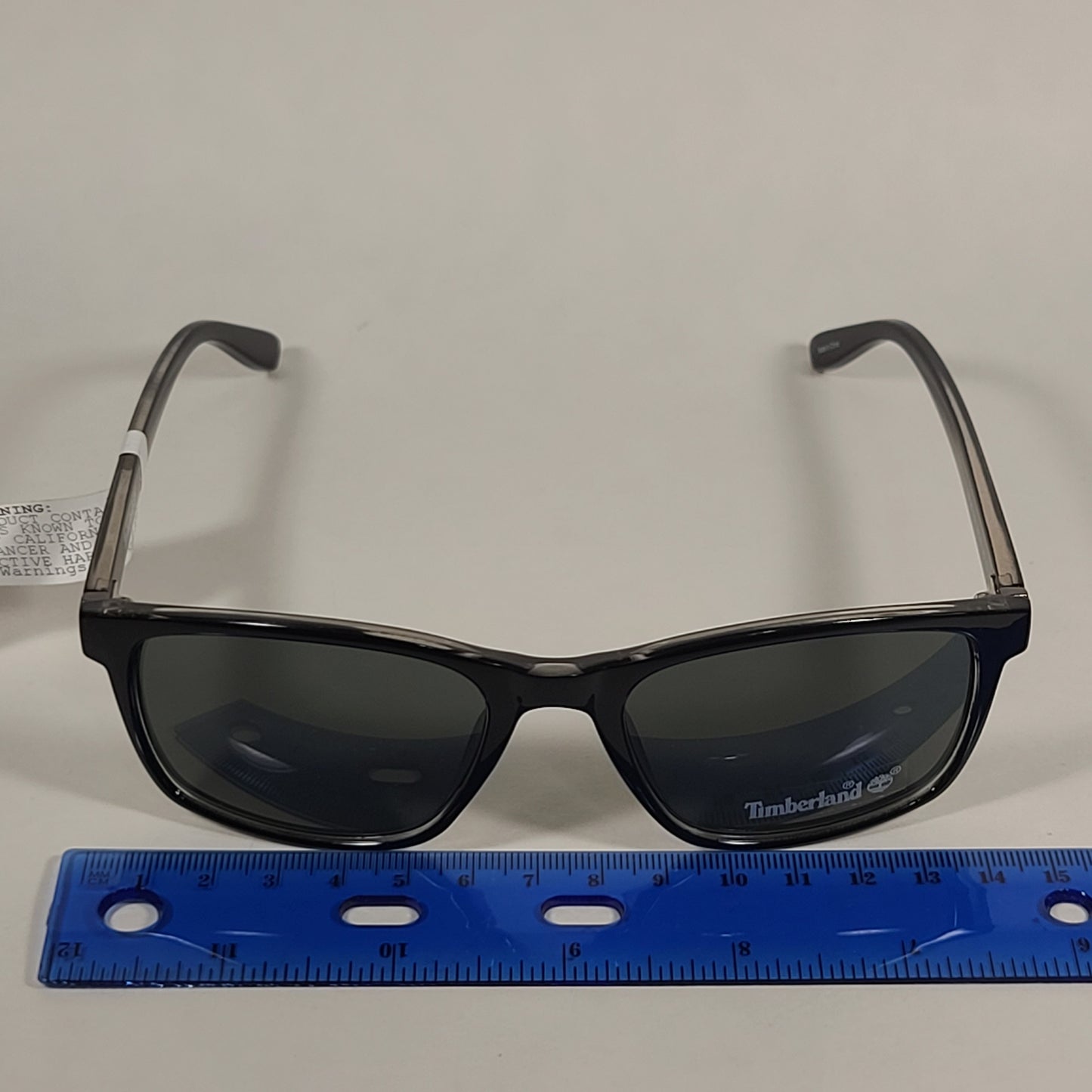 Timberland Rectangle Sunglasses Shiny Black Frame Green Lens TB7146 01N - Sunglasses