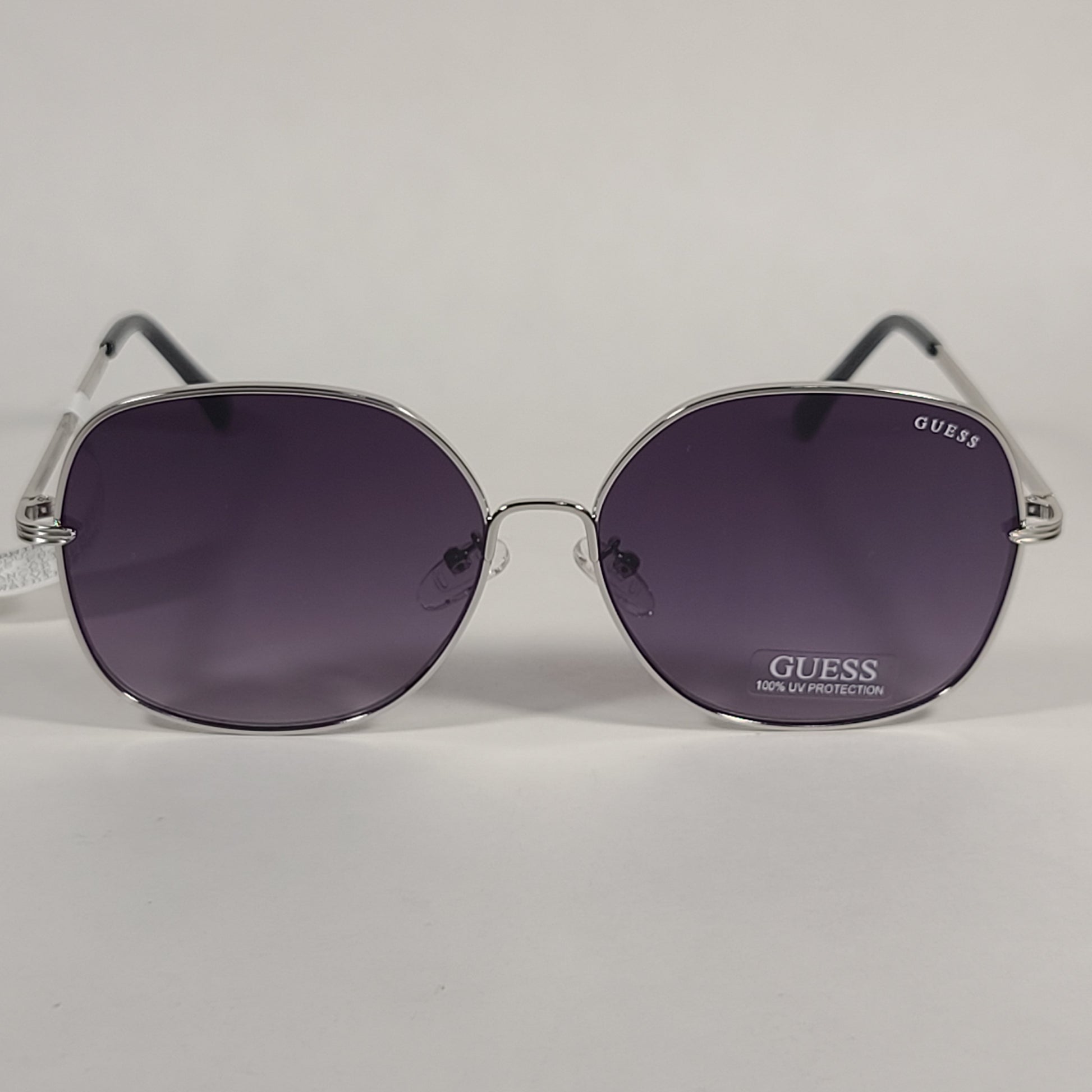 Guess Butterfly Sunglasses Silver Tone Metal Frame Smoke Gradient Lens GF0385 10B - Sunglasses