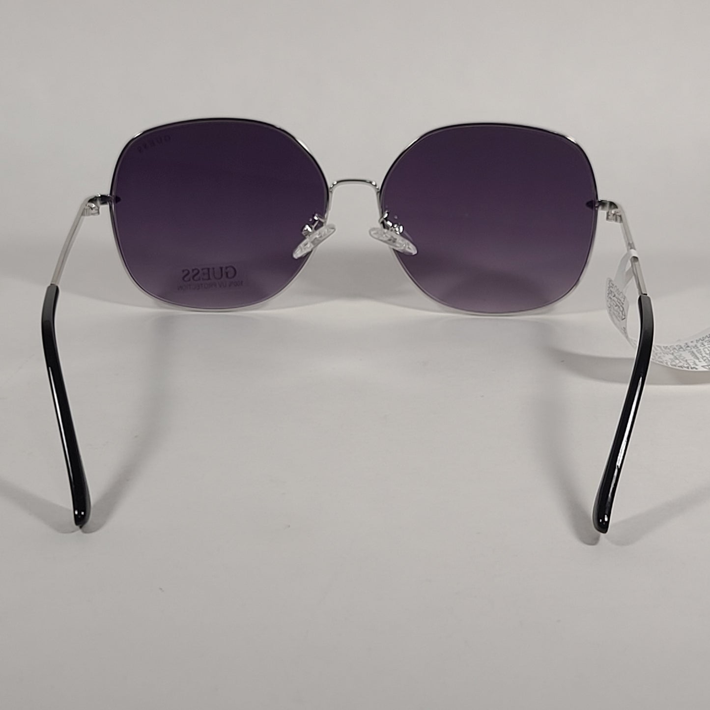 Guess Butterfly Sunglasses Silver Tone Metal Frame Smoke Gradient Lens GF0385 10B - Sunglasses