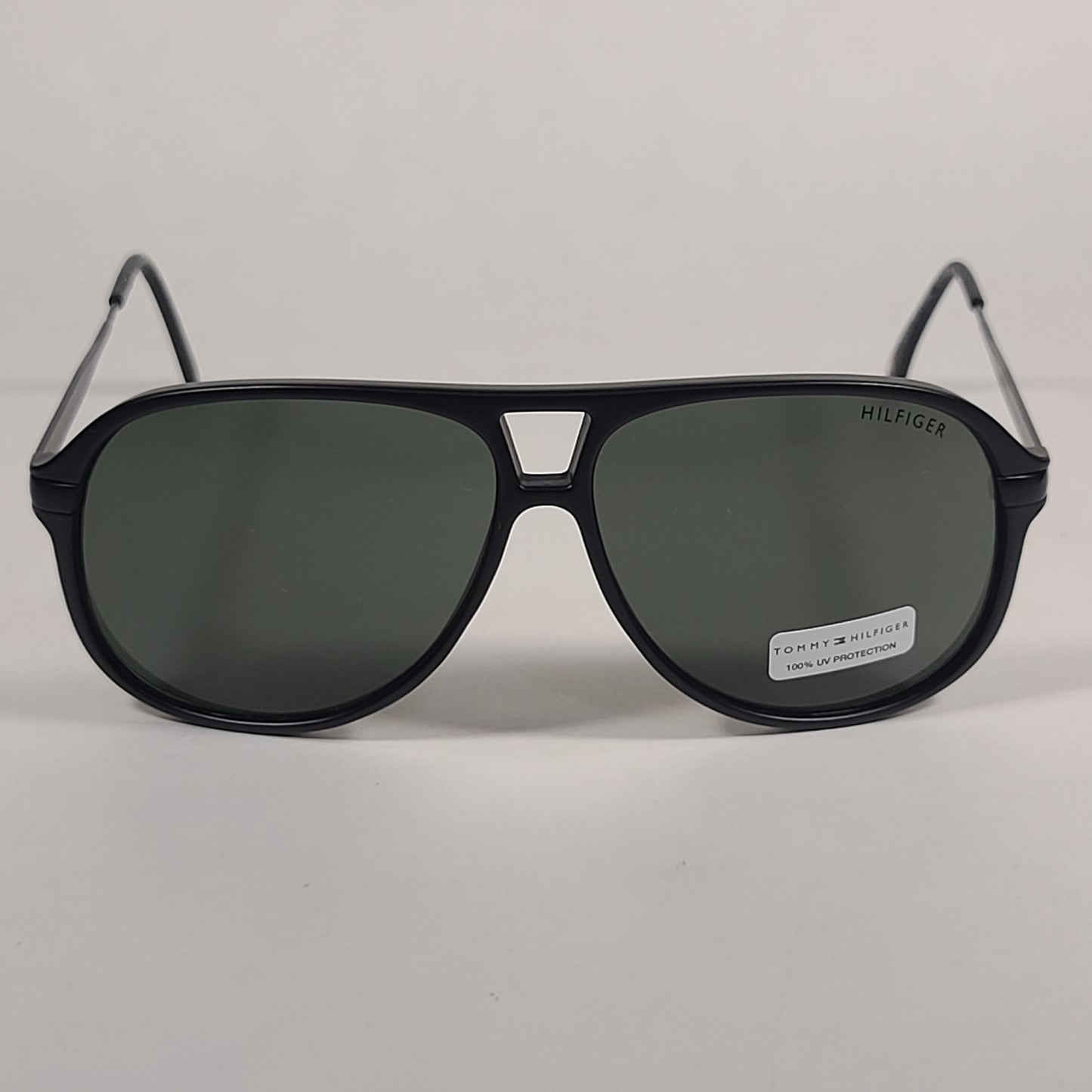 Authentic Tommy Hilfiger Rocky Aviator Sunglasses Matte Black Frame Green Lens ROCKY MP OU522 - Sunglasses