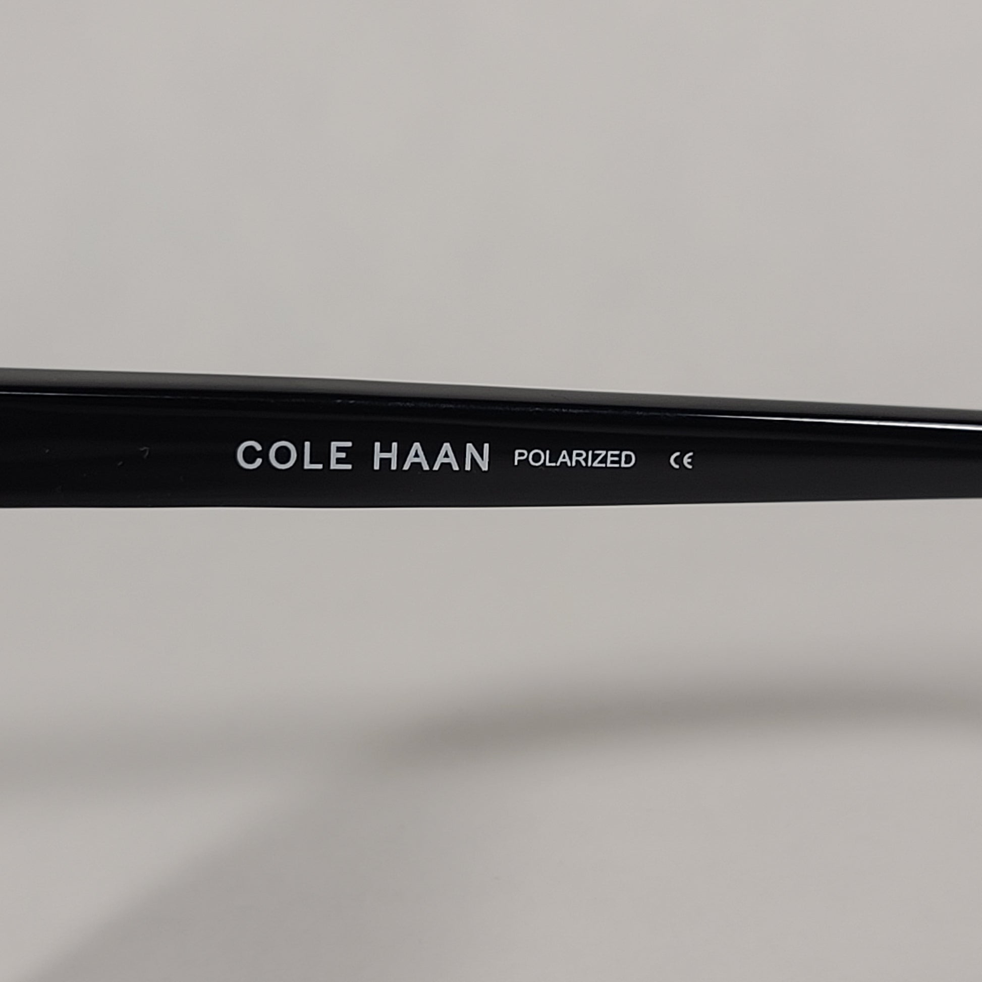 Cole Haan Large Square CH7013 001 Polarized Sunglasses Shiny Black Frame Gray Lens - Sunglasses