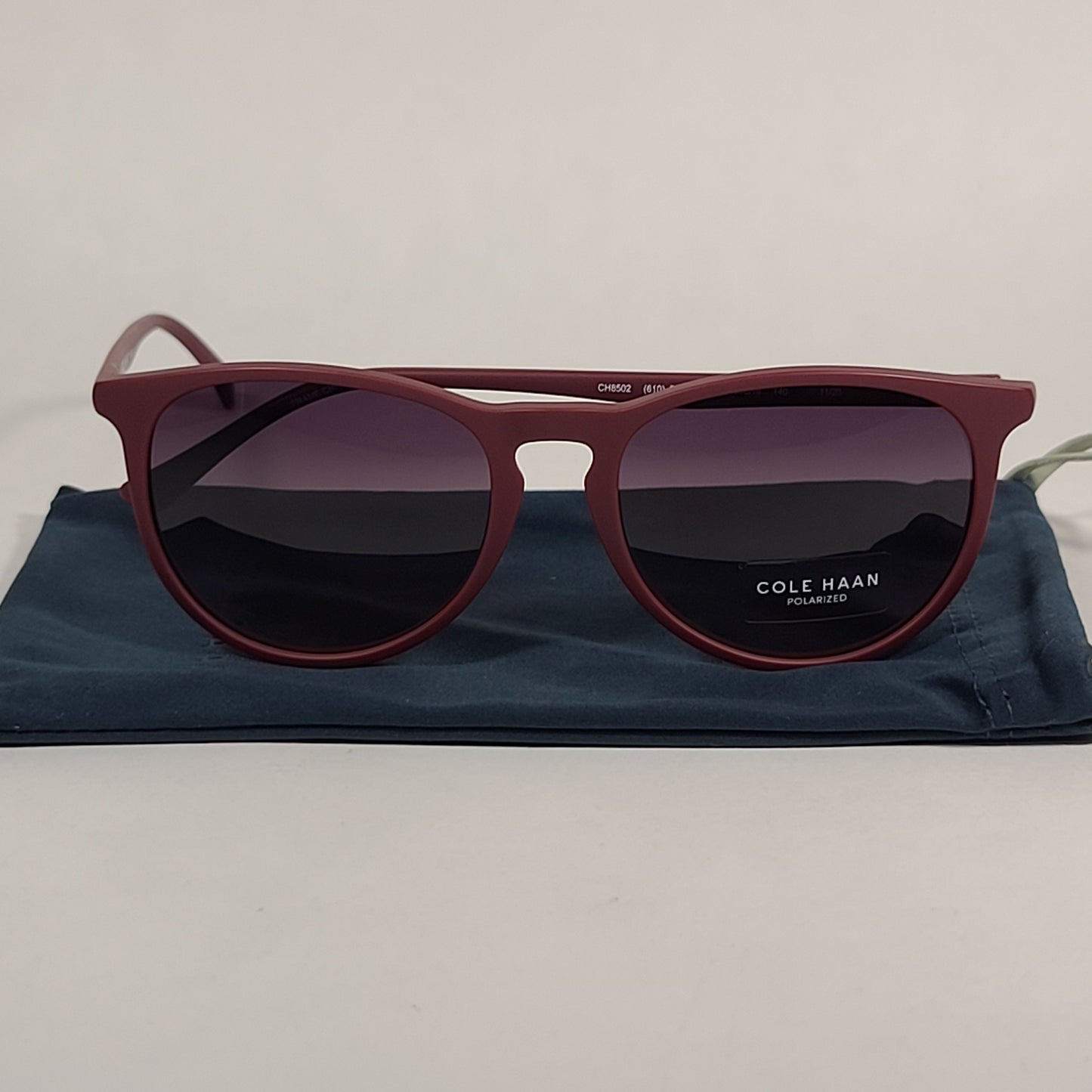 Cole Haan CH8502 610 Polarized Key Hole Sunglasses Matte Burgundy Gradient Lens - Sunglasses