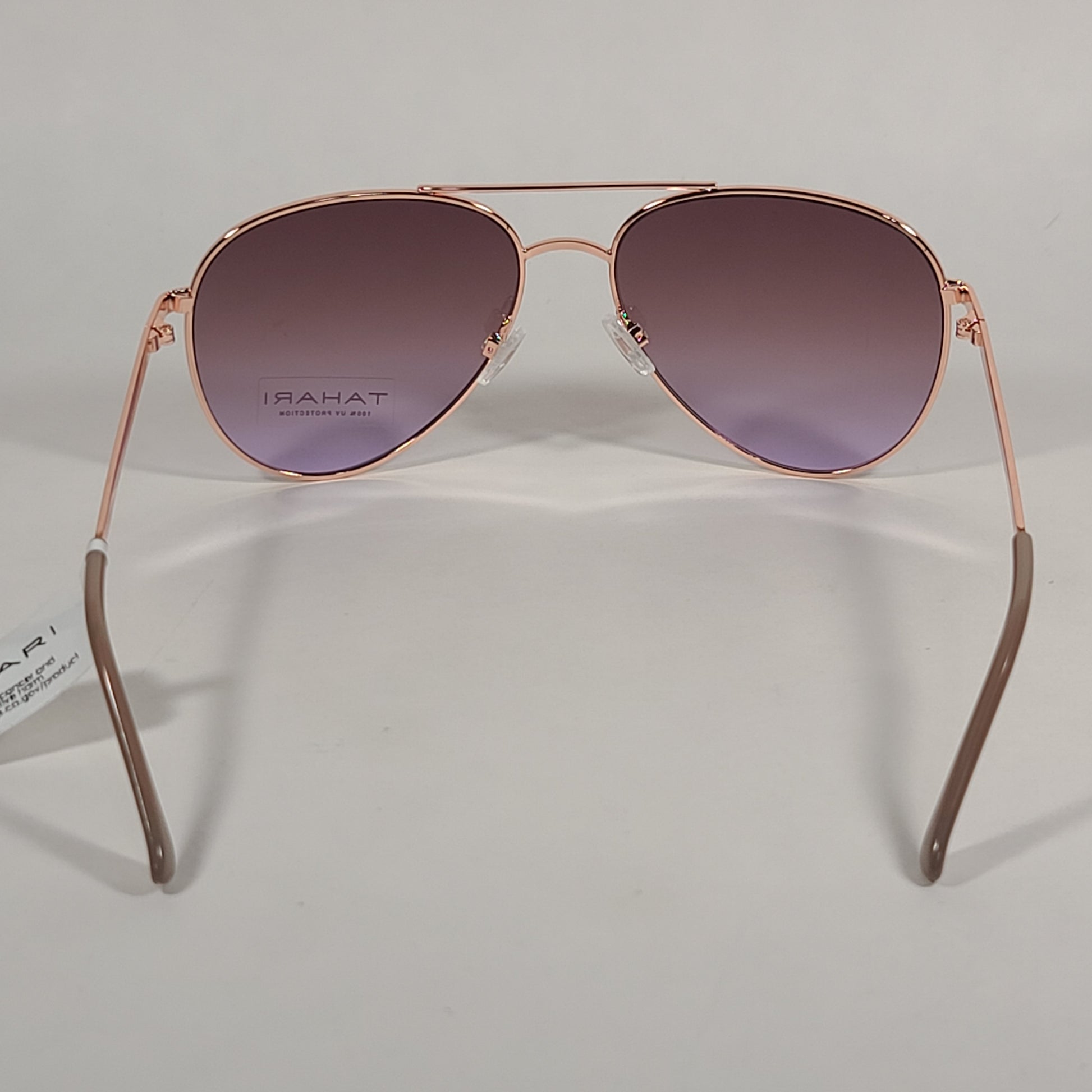 Tahari Aviator Sunglasses Rose Gold Nude Pink Brown Gradient Lens TH807 NDRGD - Sunglasses