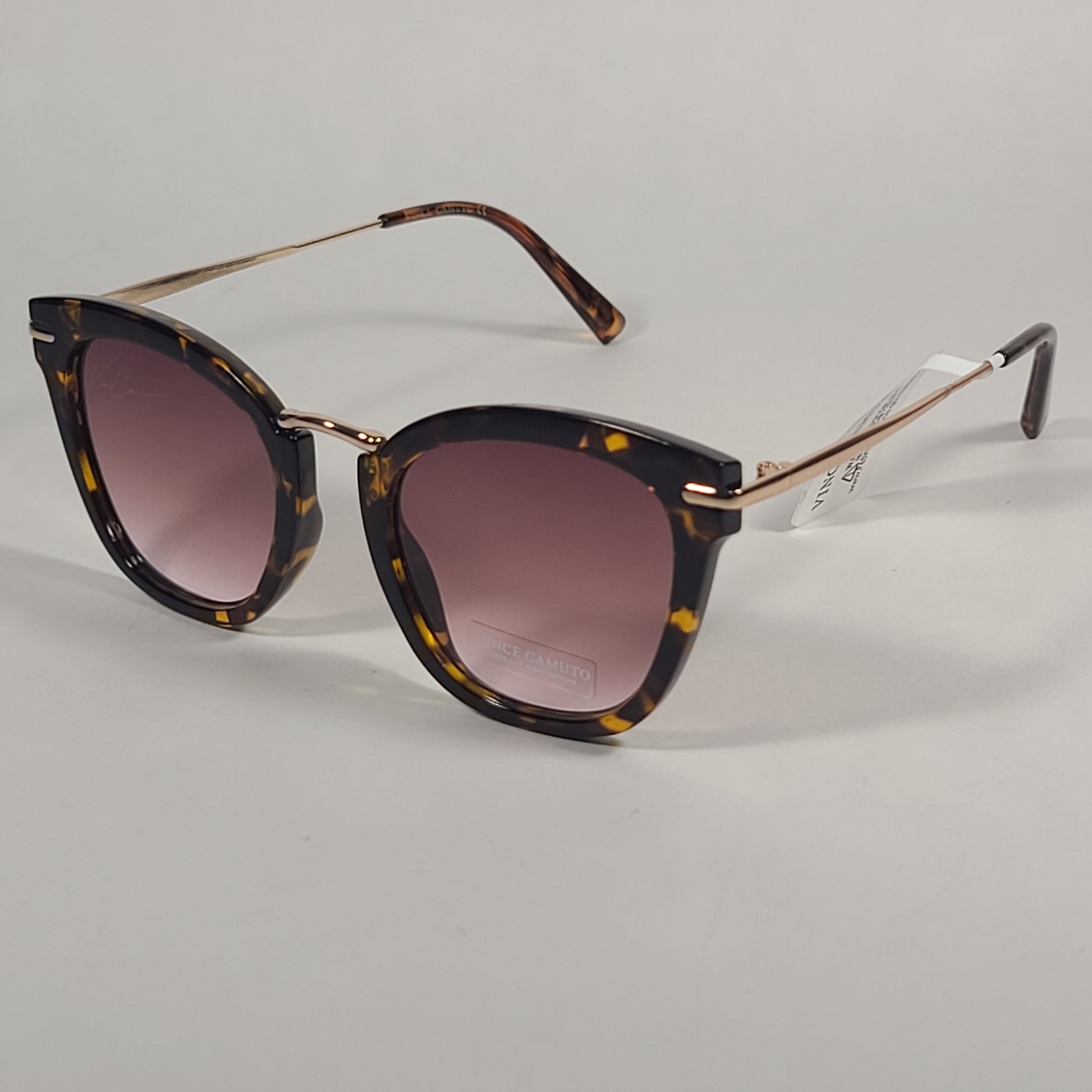 Vince Camuto Cat Eye Sunglasses Brown Tortoise Frame Brown Gradient Lens VC898 TS - Sunglasses